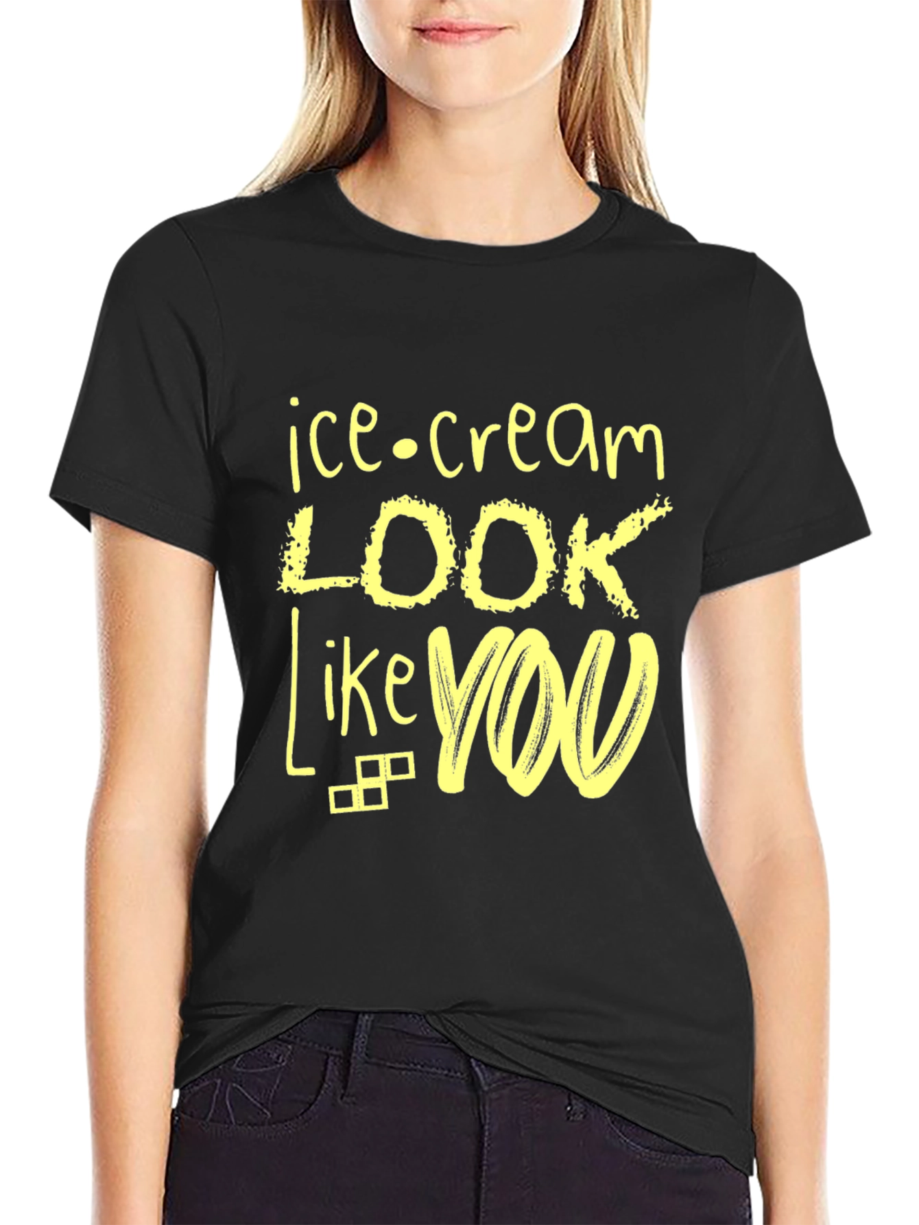 Ice Cream Look Like You Black Graphic Tee