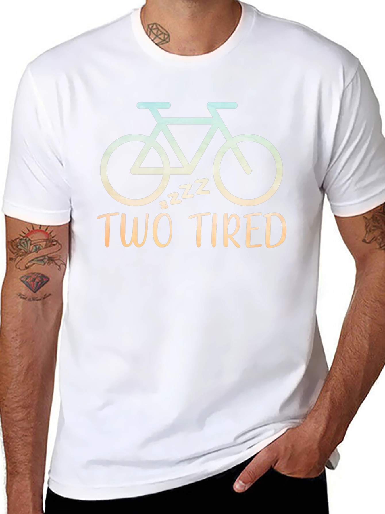 Two Tired Bicycle Graphic T-Shirt