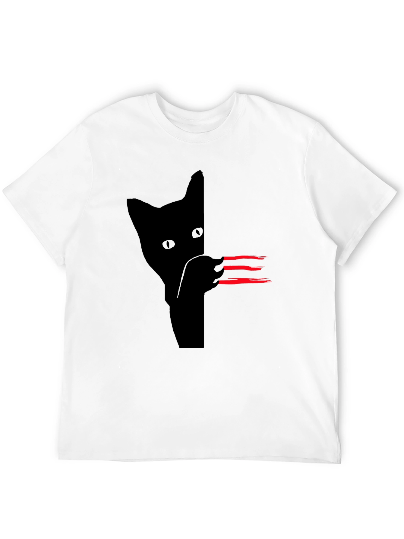 Black Cat Scratch T-Shirt
