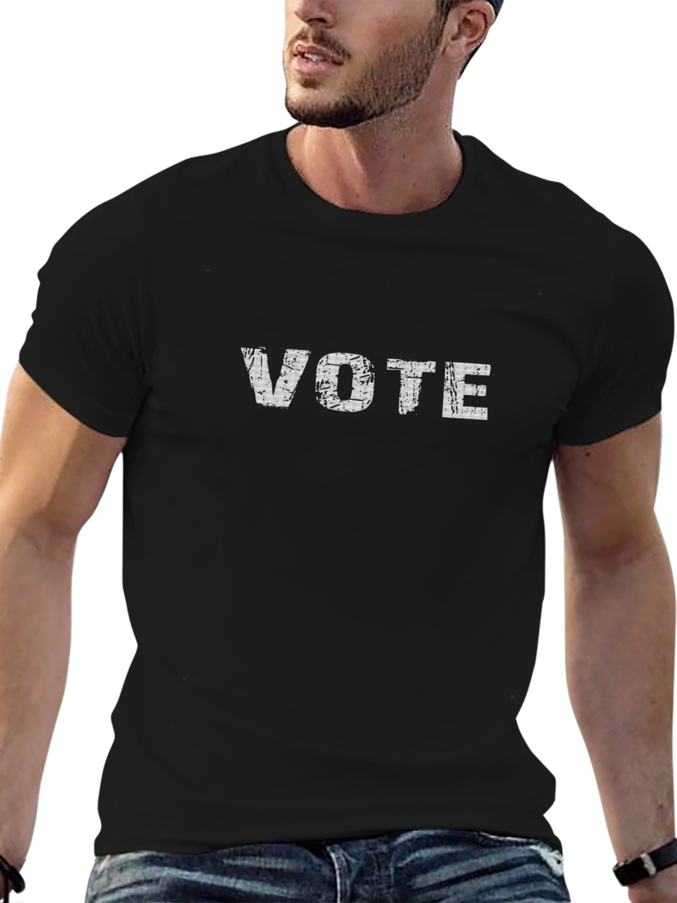 Vote T-Shirt - Black Cotton Tee