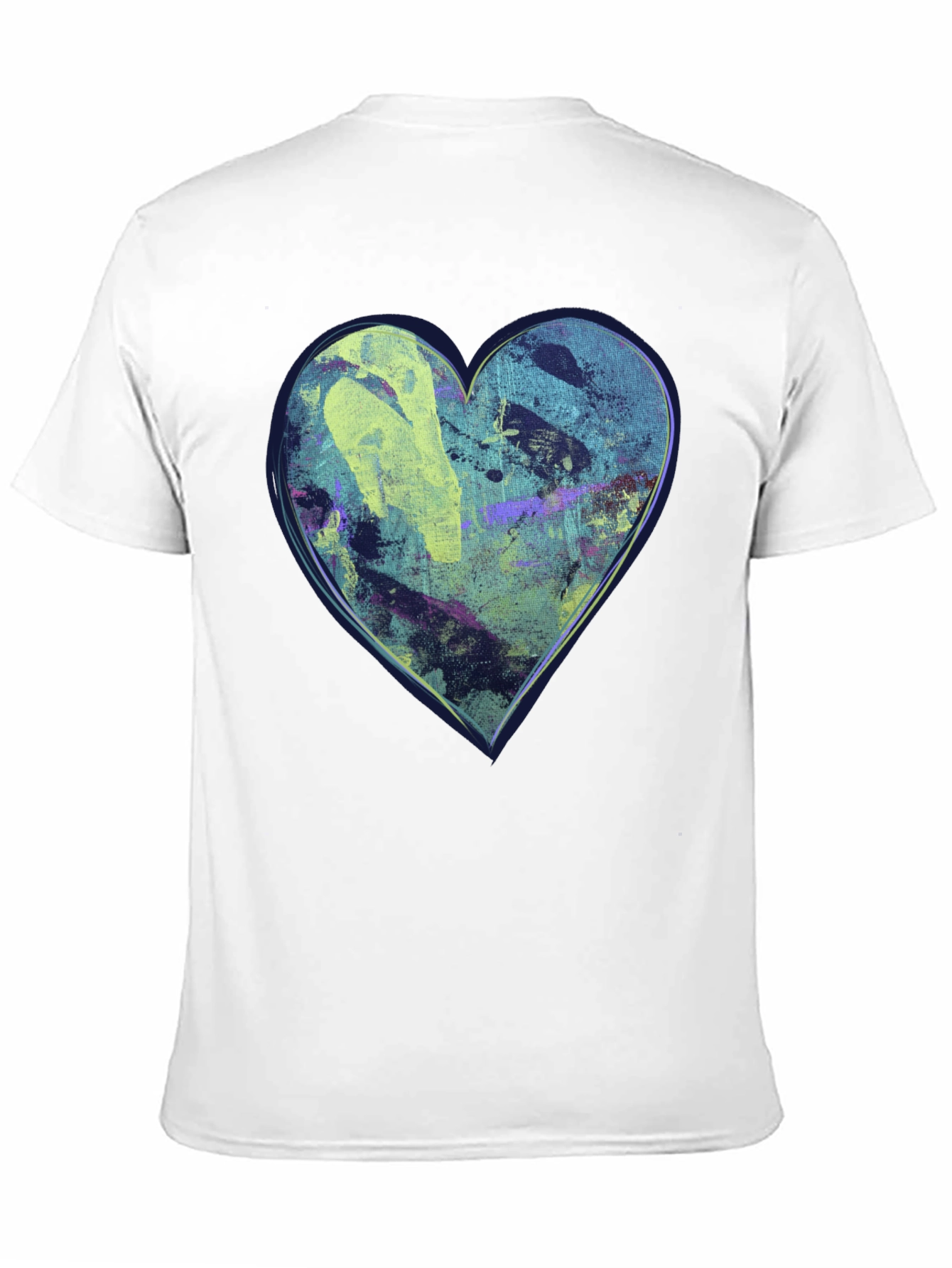 Abstract Heart Graphic Black T-Shirt