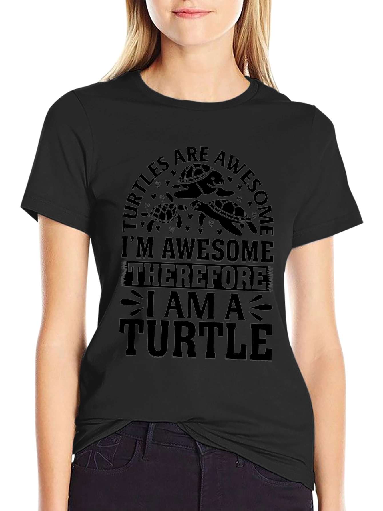 Turtles Are Awesome Graphic Tee - Black
