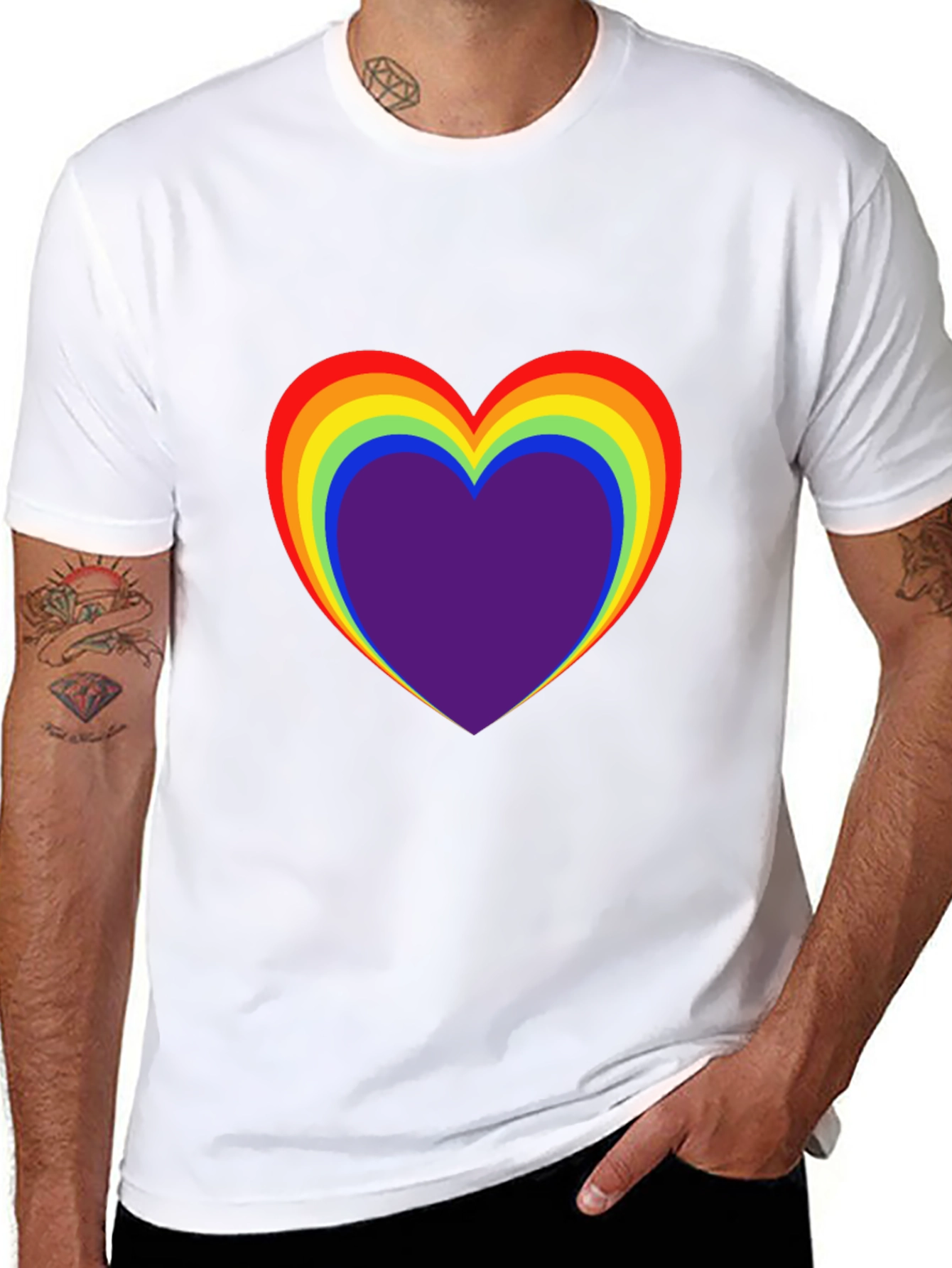 Rainbow Heart Graphic Tee - Pride Shirt