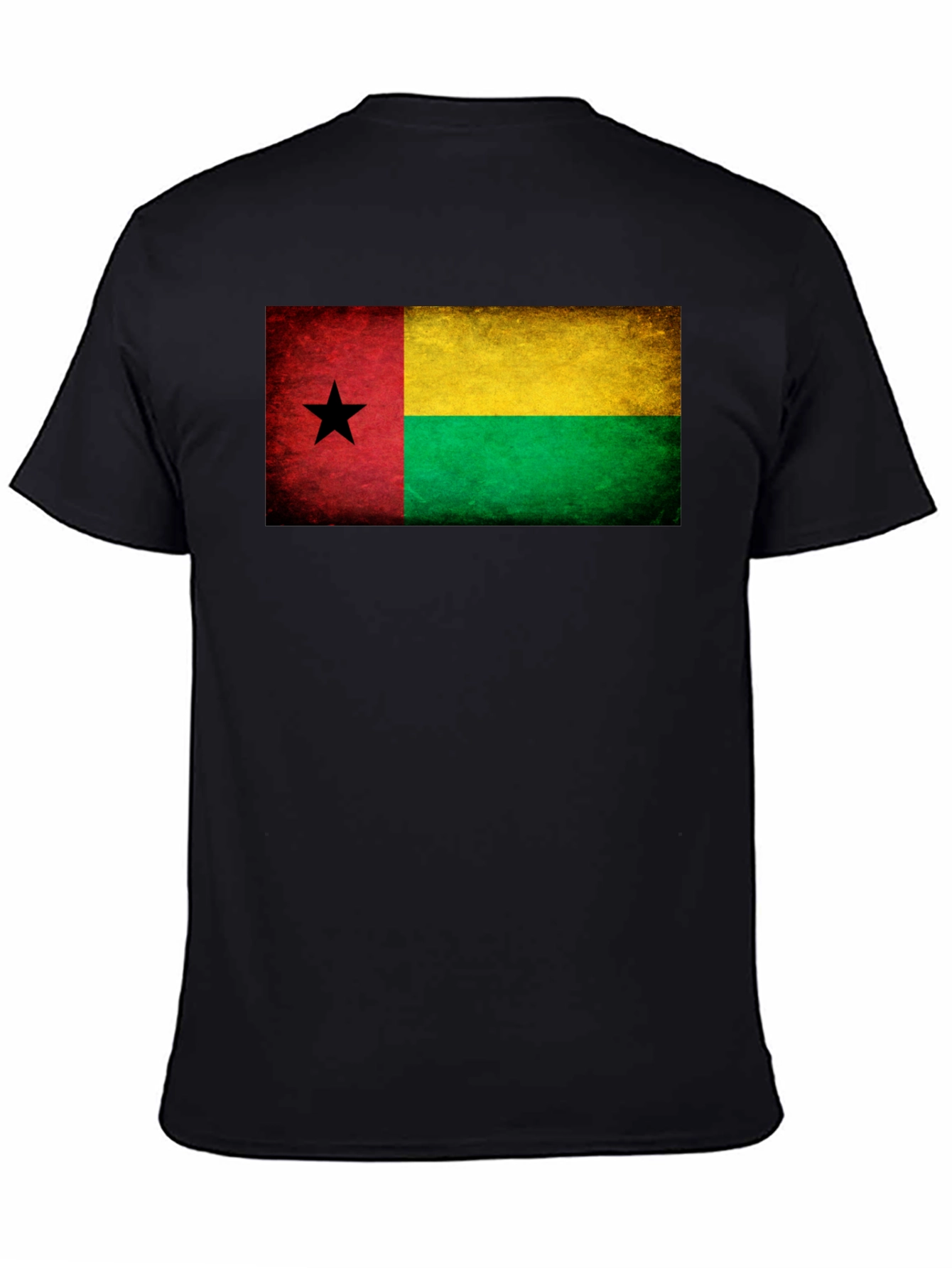 Guinea-Bissau Flag Graphic Tee - Black T-Shirt