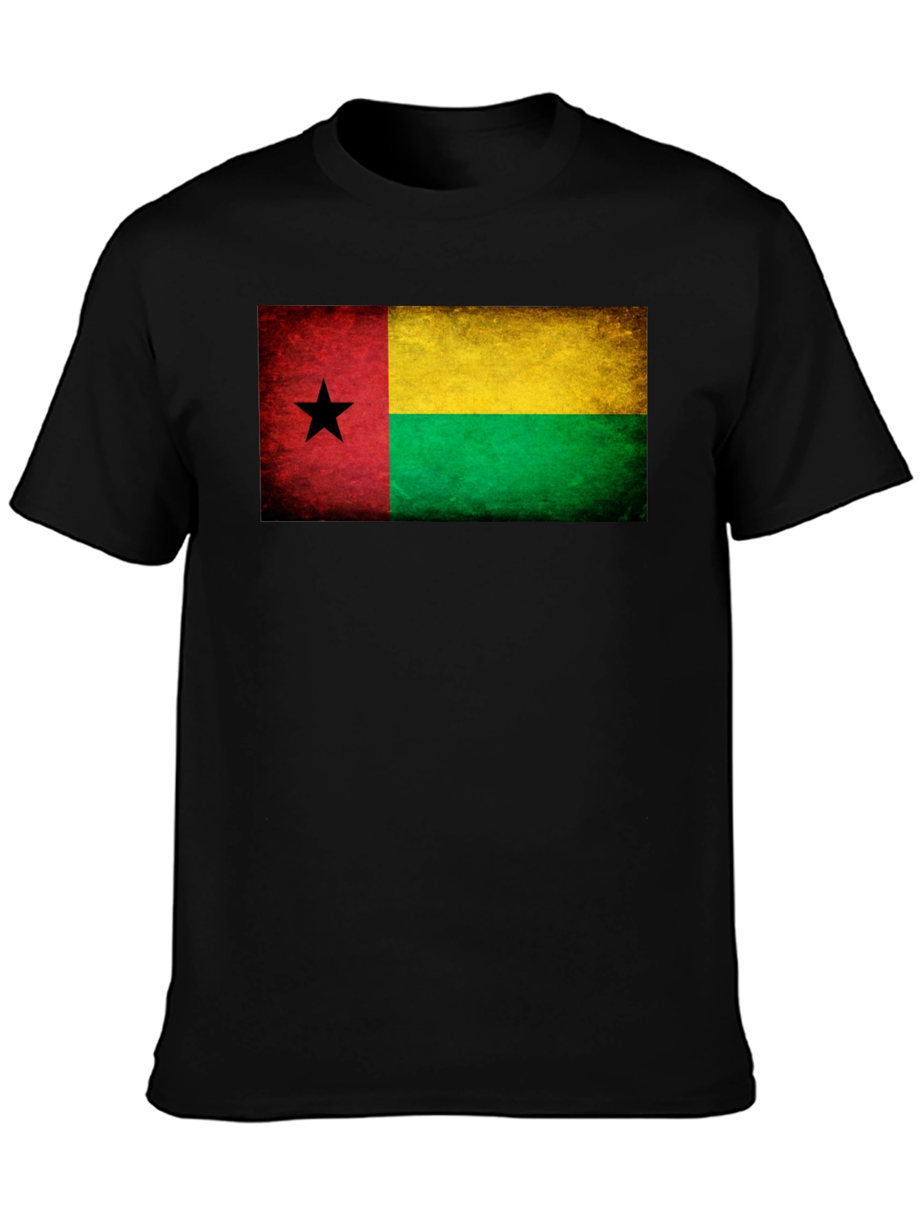 Guinea-Bissau Flag Graphic Tee - Black T-Shirt