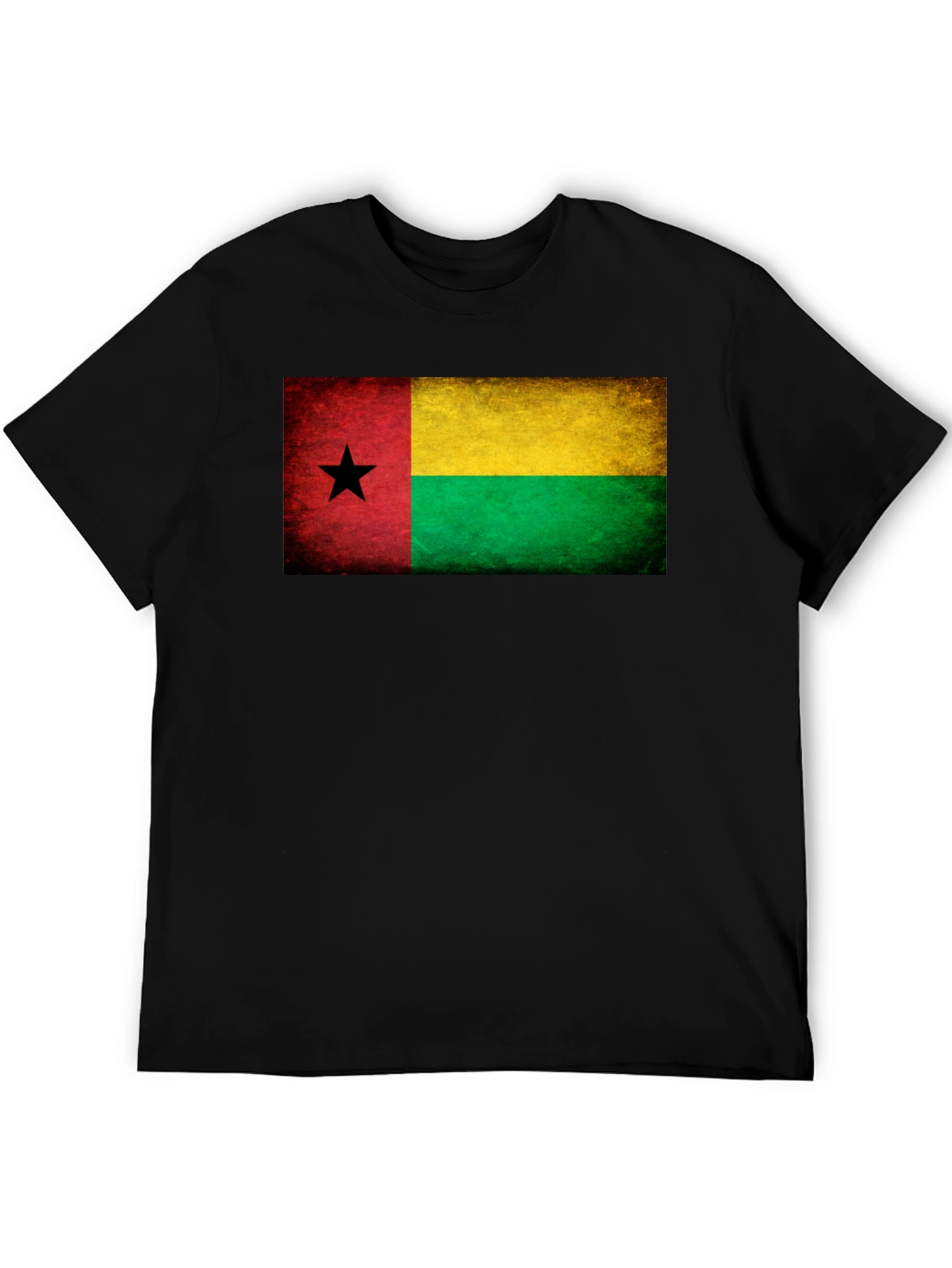 Guinea-Bissau Flag Graphic Tee - Black T-Shirt