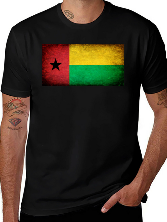 Guinea-Bissau Flag Graphic Tee - Black T-Shirt