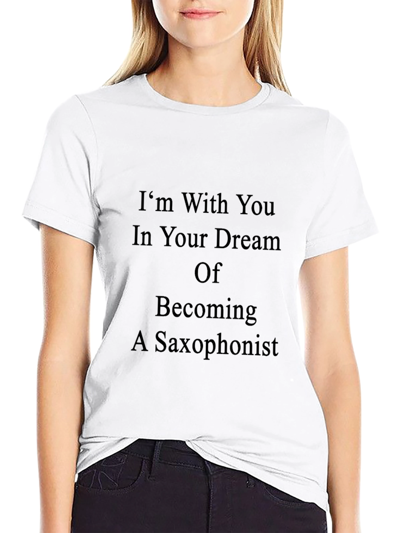 Saxophonist Dream T-Shirt - Black Crew Neck Tee