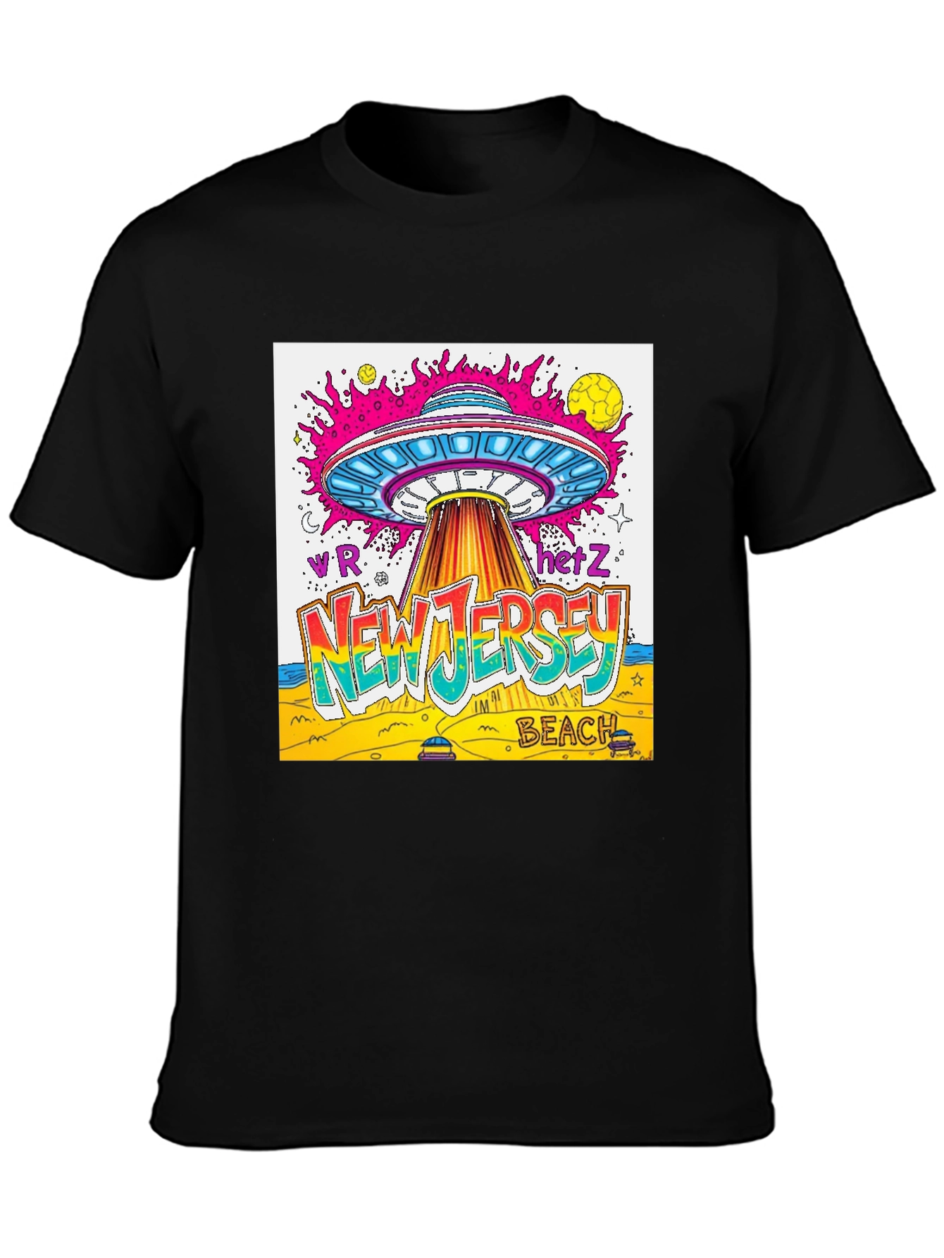 New Jersey Beach UFO Graphic T-Shirt