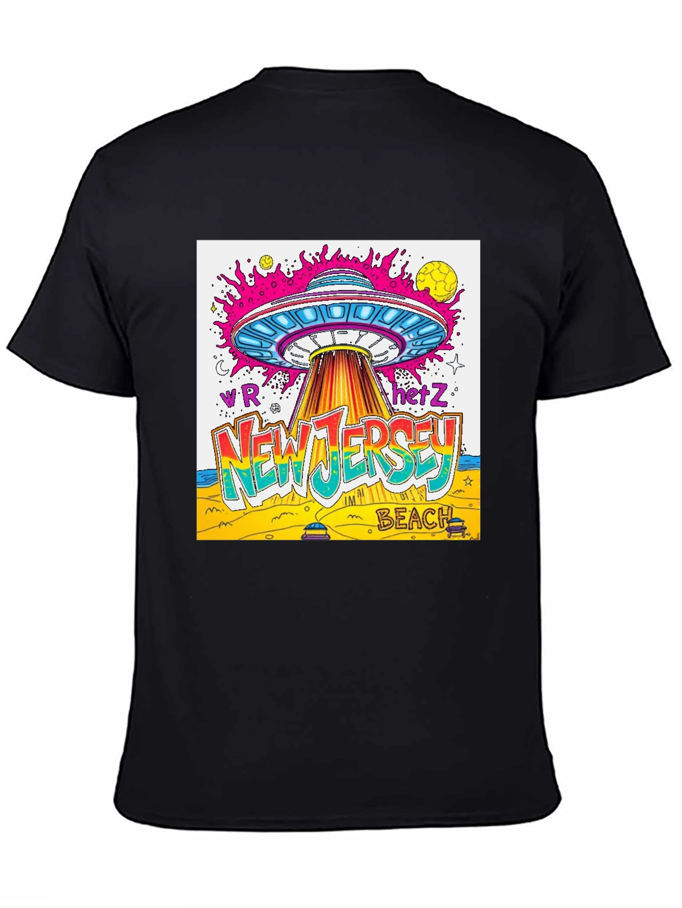 New Jersey Beach UFO Graphic T-Shirt