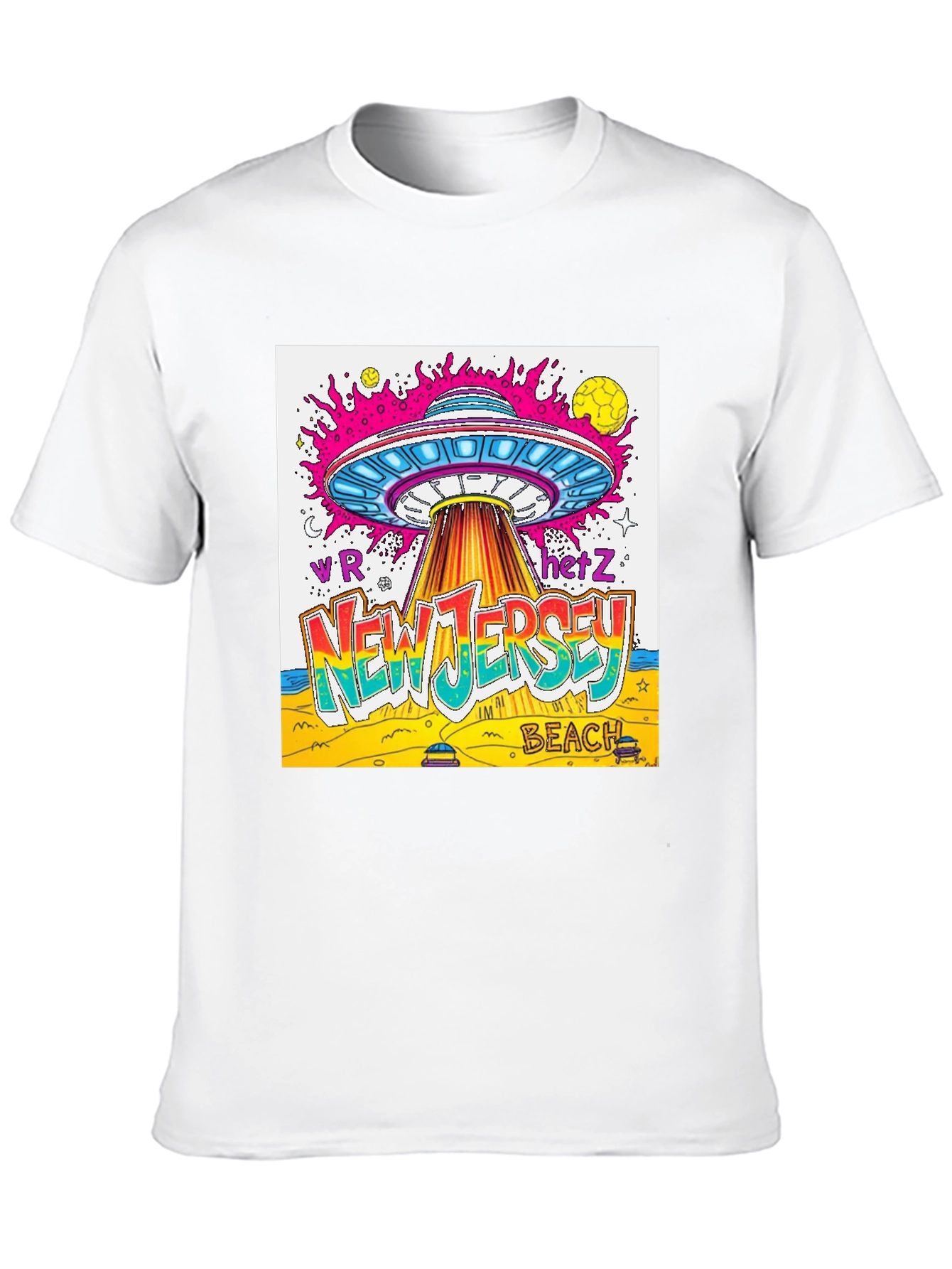 New Jersey Beach UFO Graphic T-Shirt