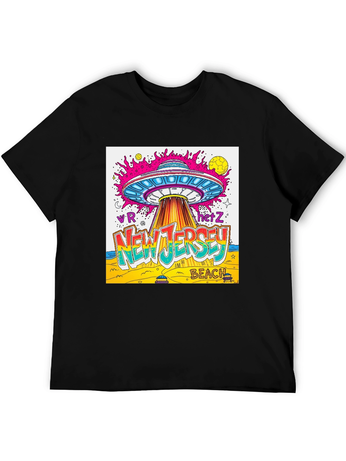 New Jersey Beach UFO Graphic T-Shirt