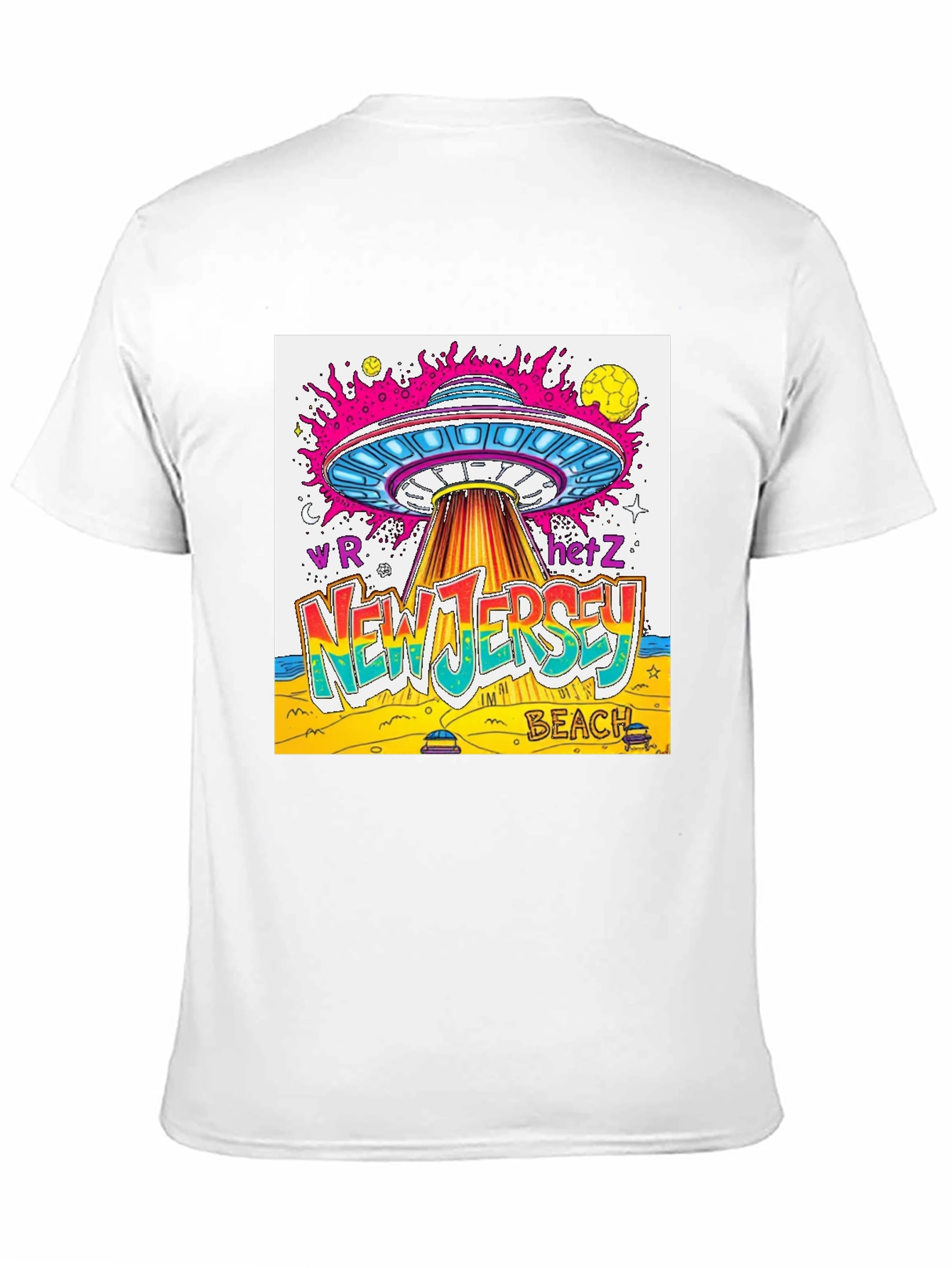 New Jersey Beach UFO Graphic T-Shirt