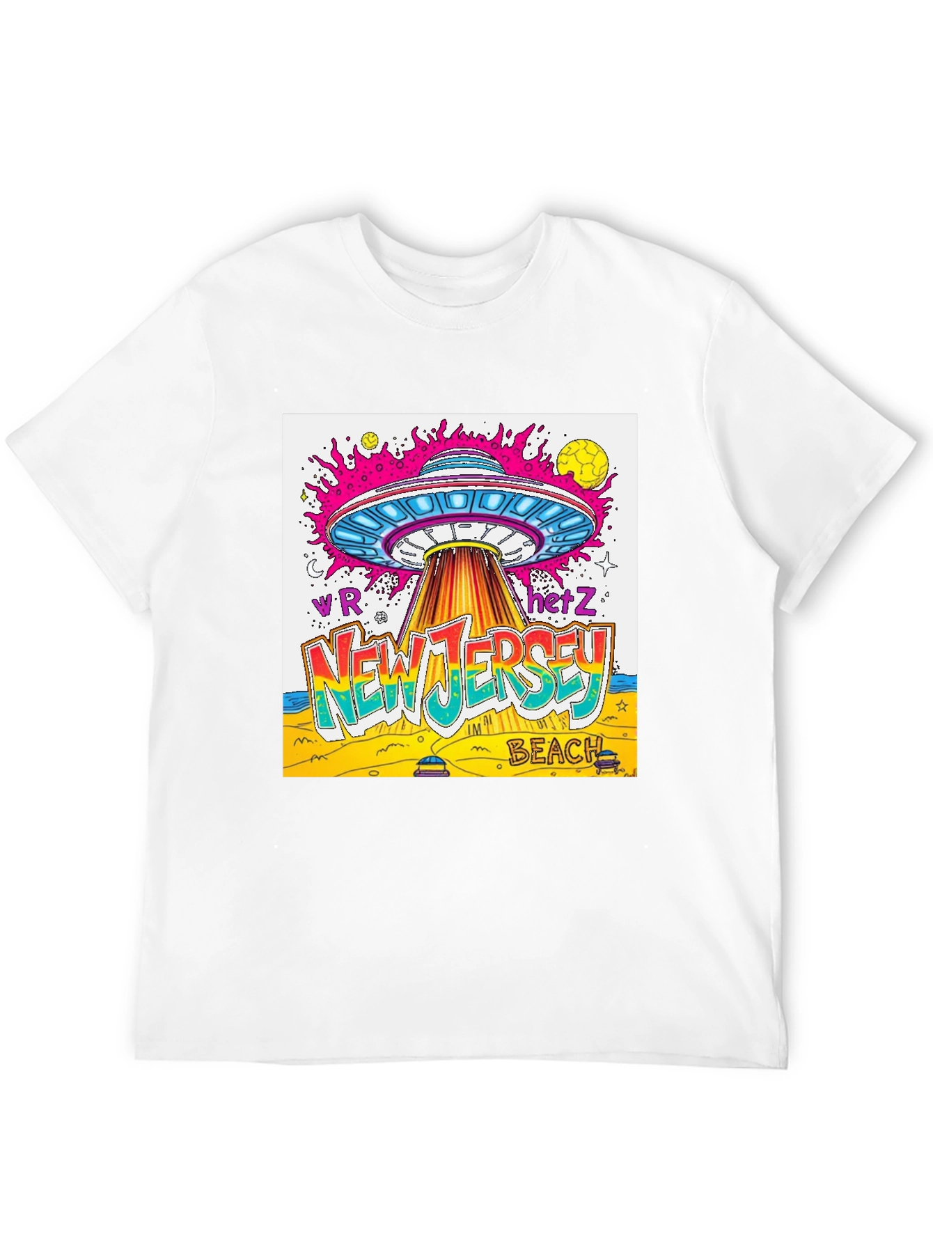 New Jersey Beach UFO Graphic T-Shirt