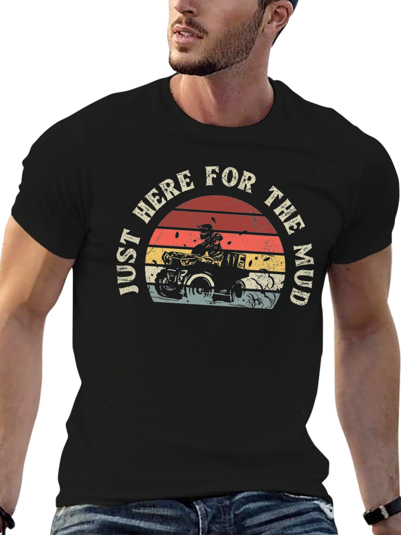 Just Here For The Mud Black T-Shirt