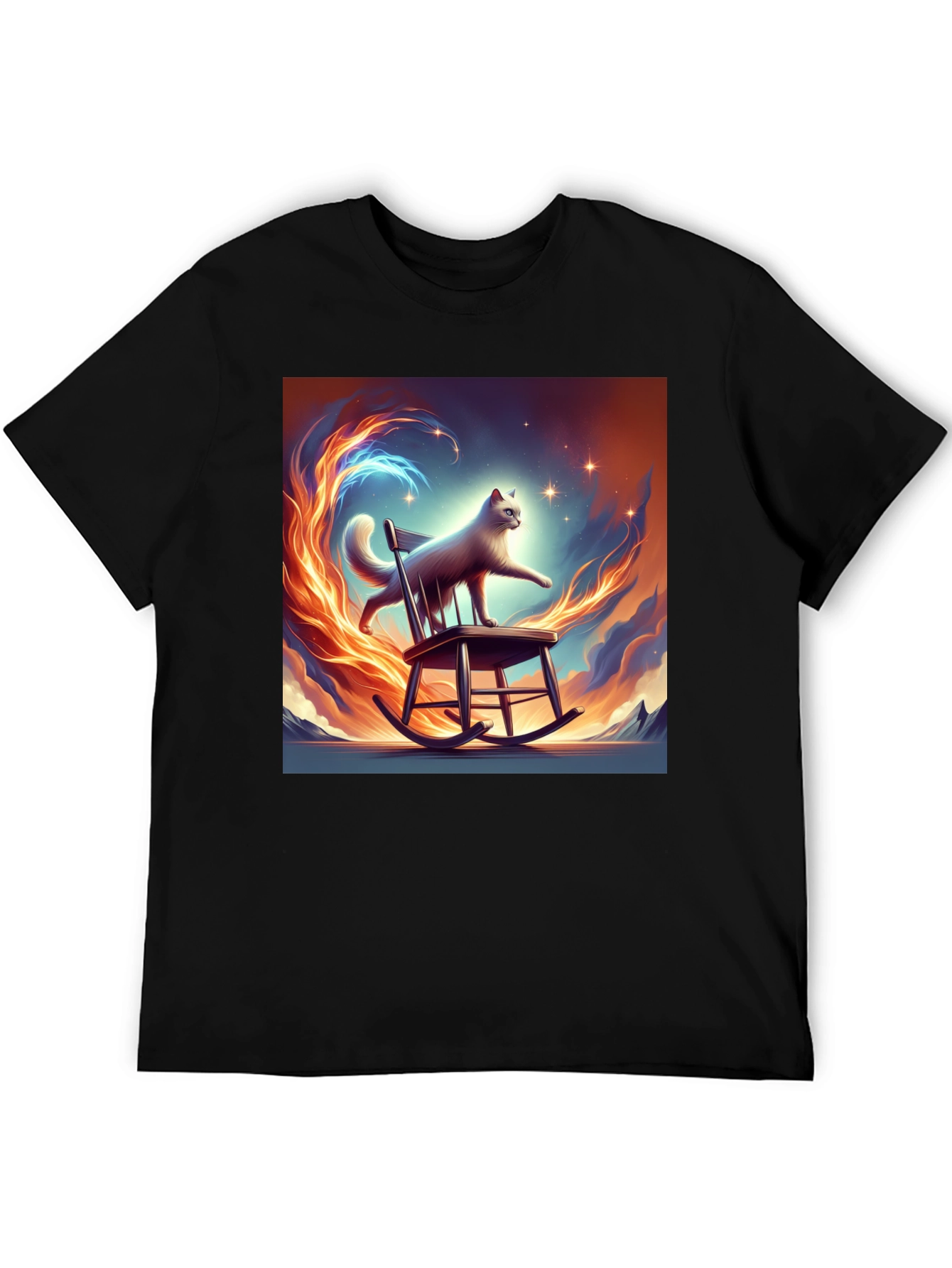 Cat on Rocking Chair Graphic Tee