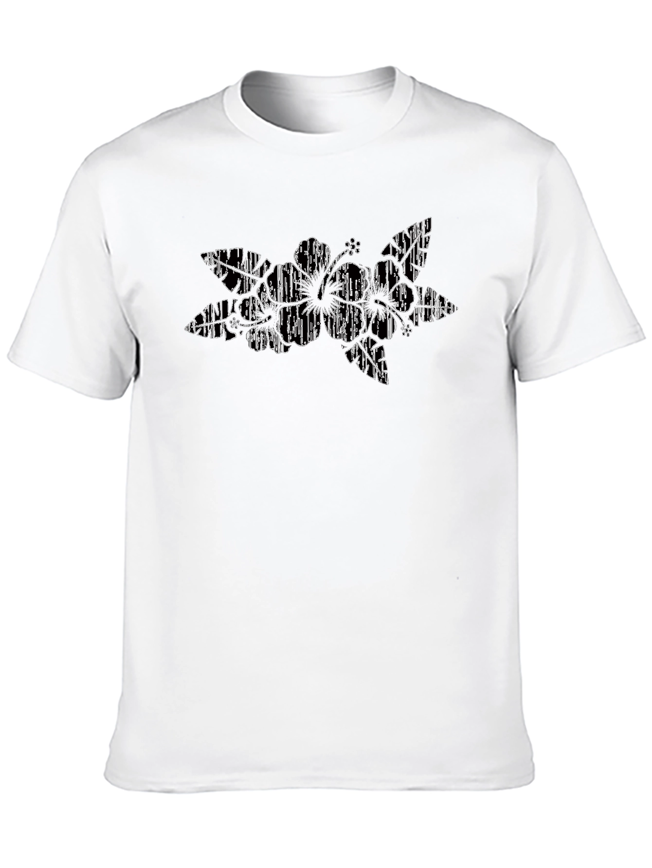 Abstract Floral Graphic Black T-Shirt