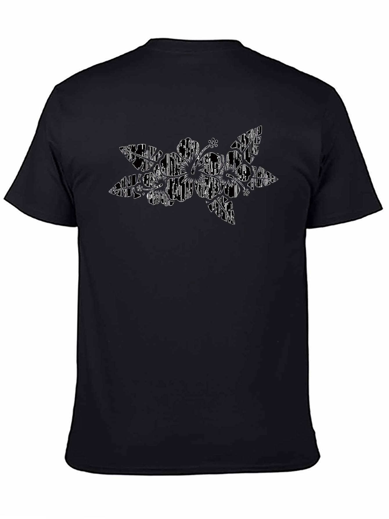 Abstract Floral Graphic Black T-Shirt