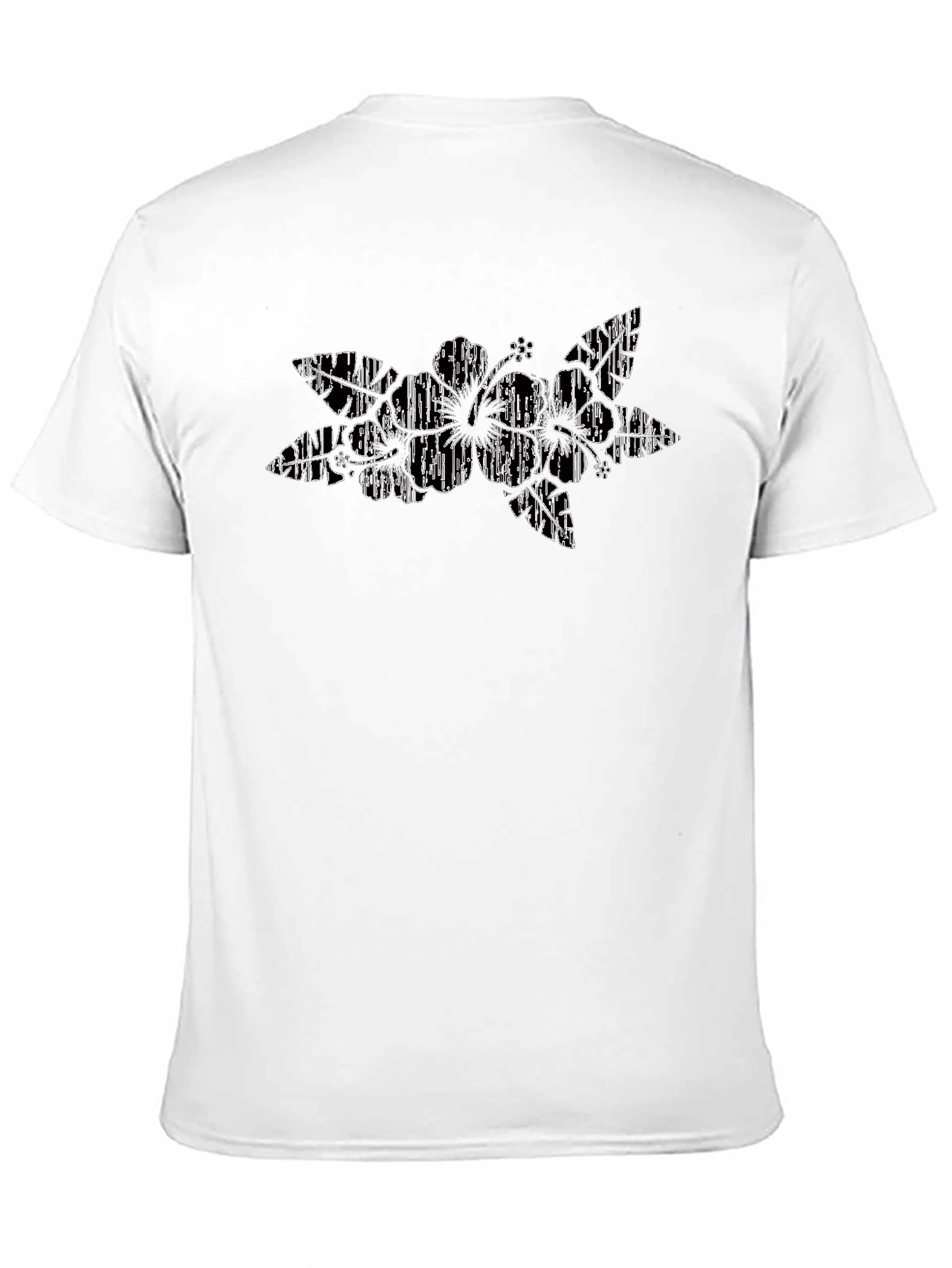 Abstract Floral Graphic Black T-Shirt