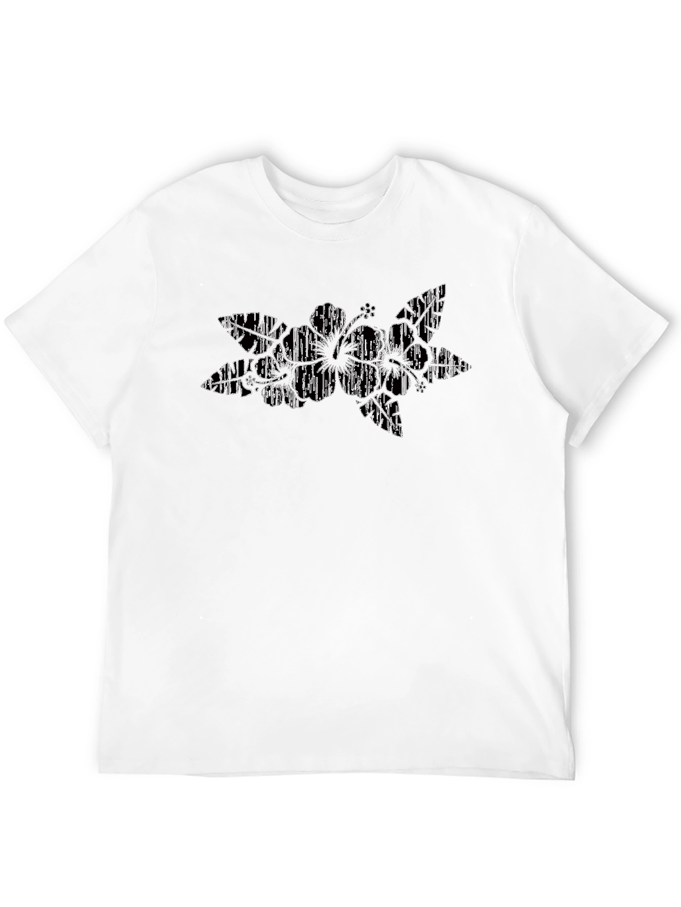Abstract Floral Graphic Black T-Shirt