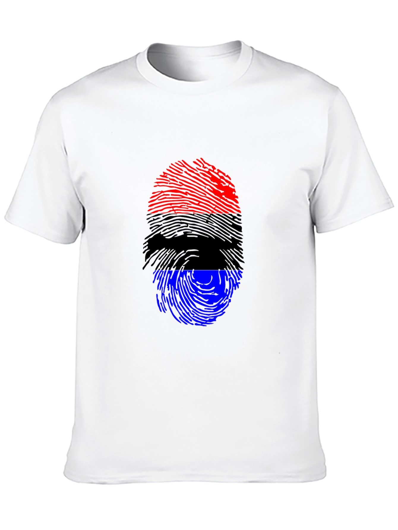 Patriotic Fingerprint T-Shirt - Red Black Blue