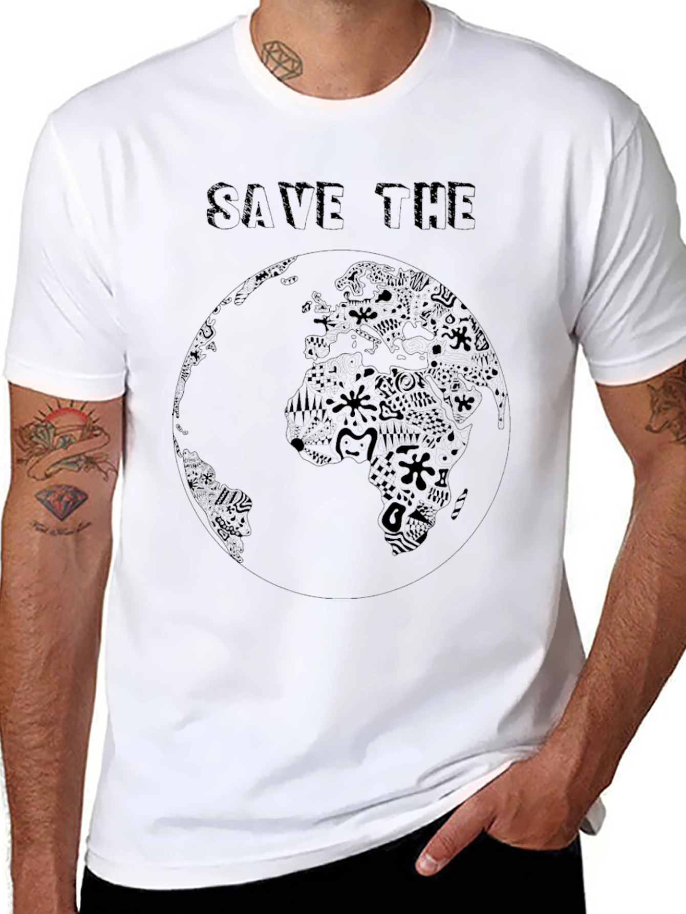 Save the Earth Black Graphic T-Shirt