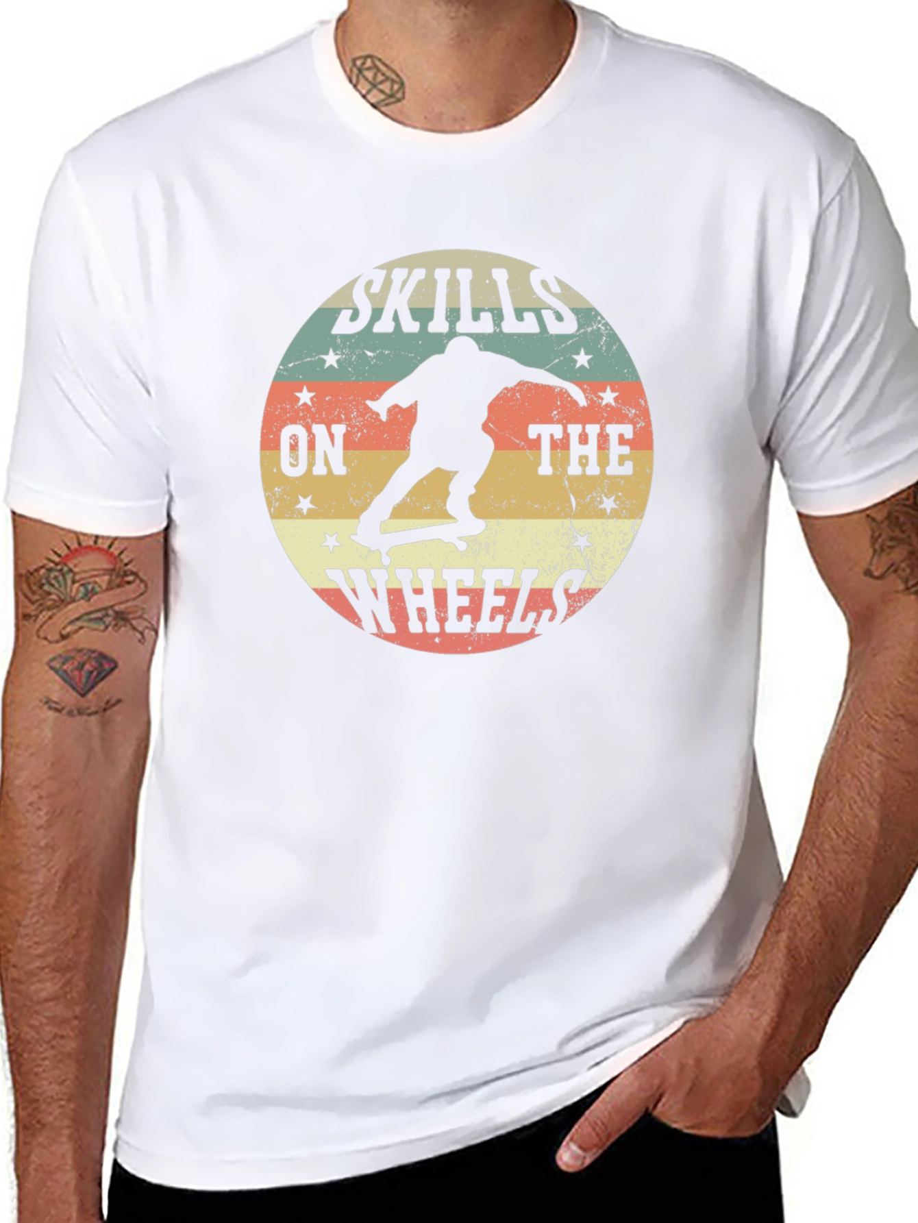 Skills on Wheels Graphic Tee - Retro Skater Style