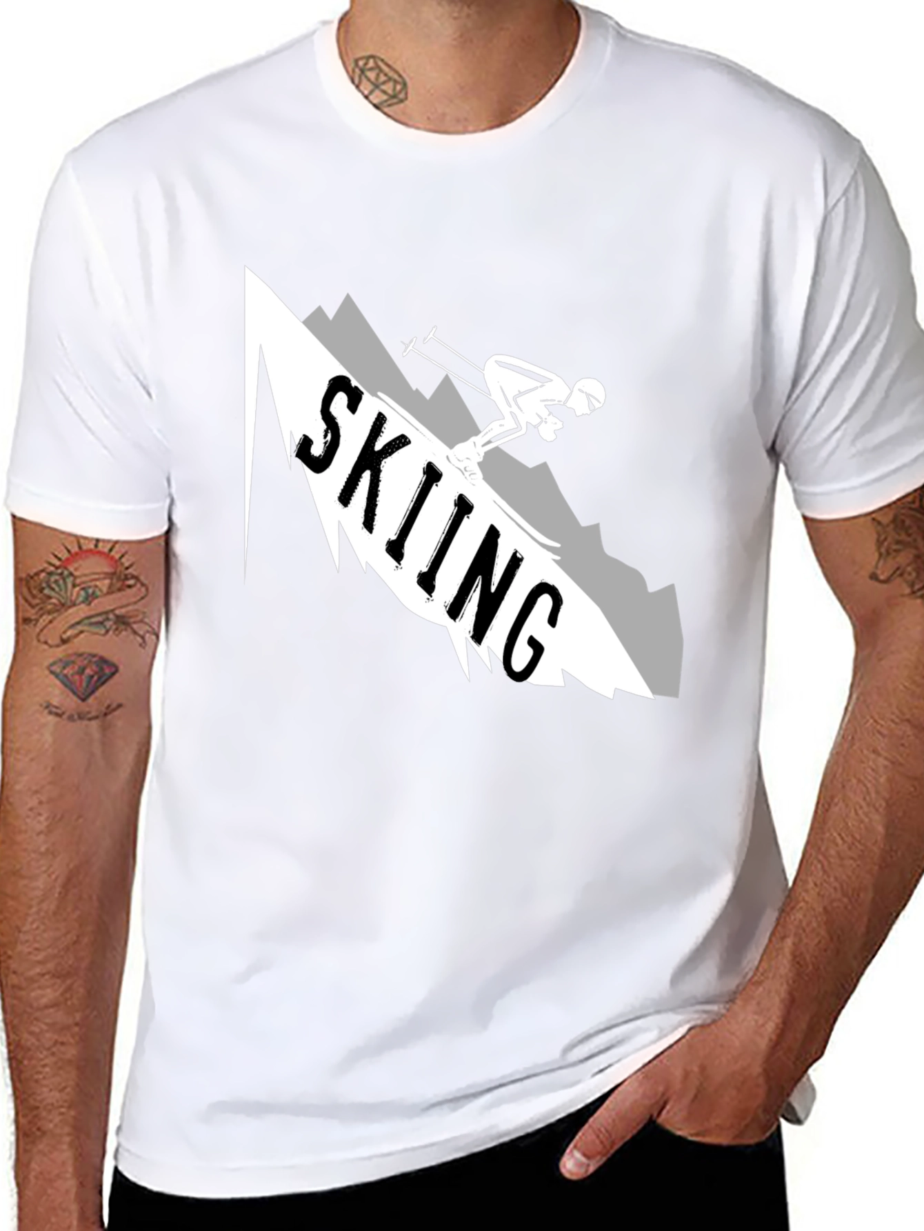 Skiing Graphic T-Shirt: Mountain Adventure Tee
