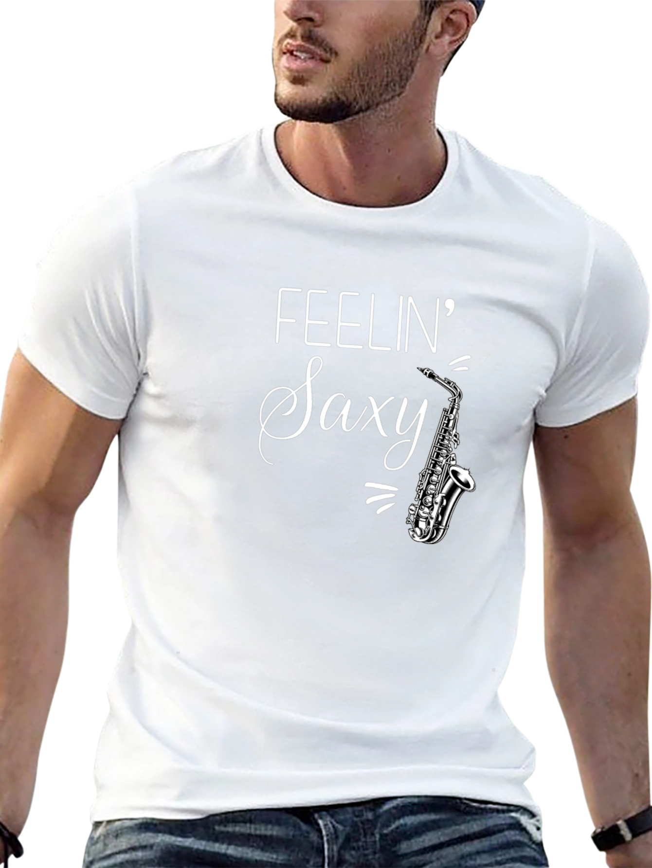 Feelin Saxy T-Shirt - Black Graphic Tee