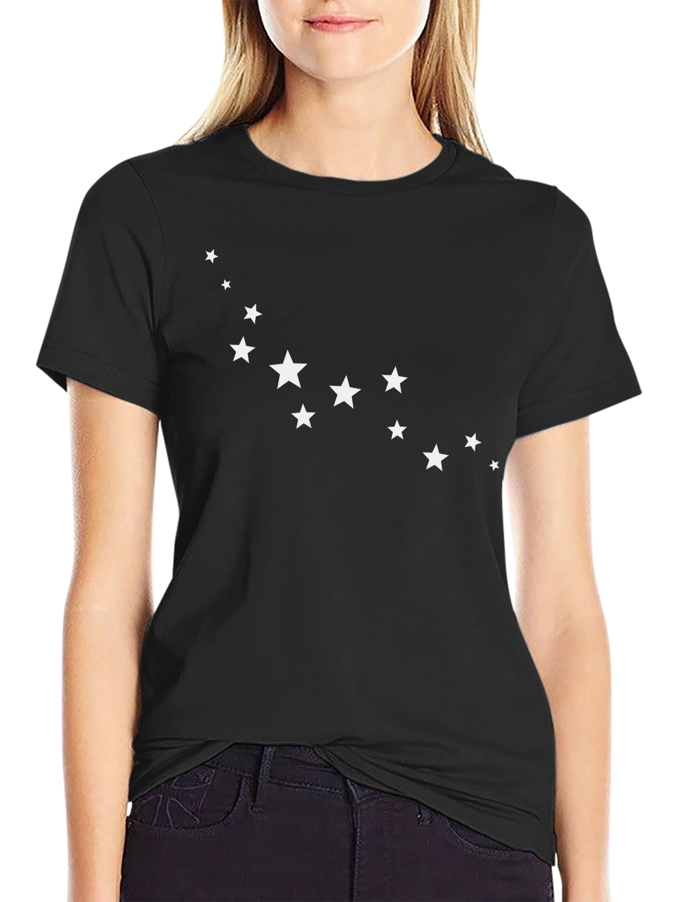 Star Constellation Graphic Tee - Modern Black T-Shirt
