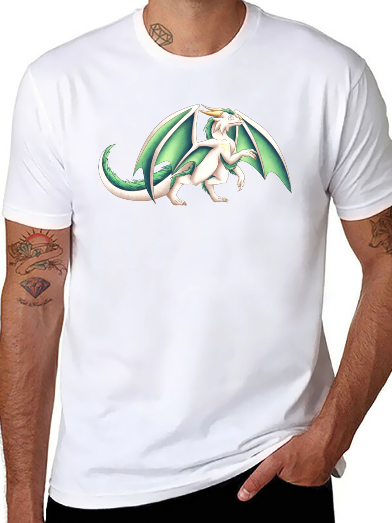 Dragon Graphic Tee - Black Cotton T-Shirt