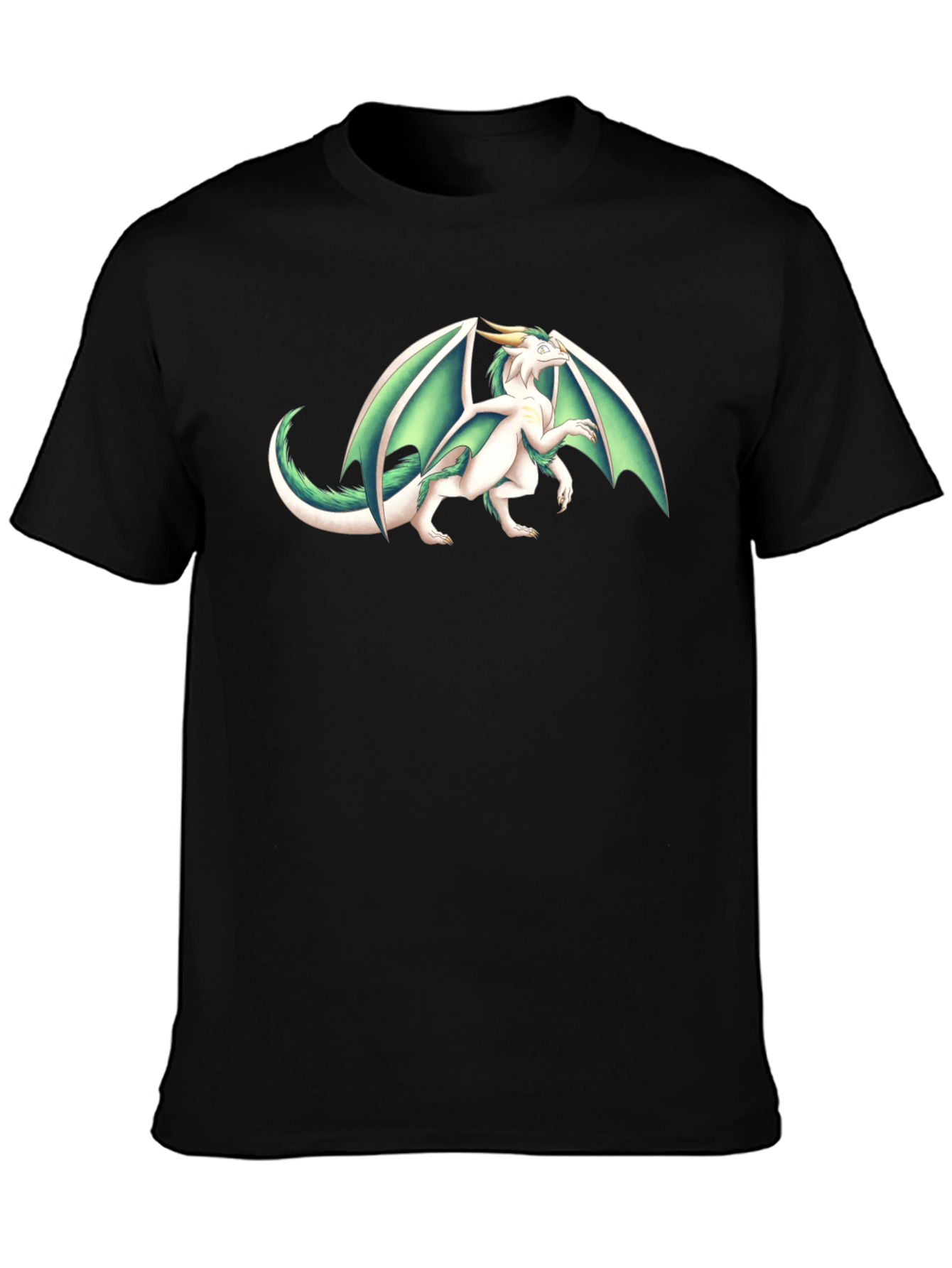 Dragon Graphic Tee - Black Cotton T-Shirt