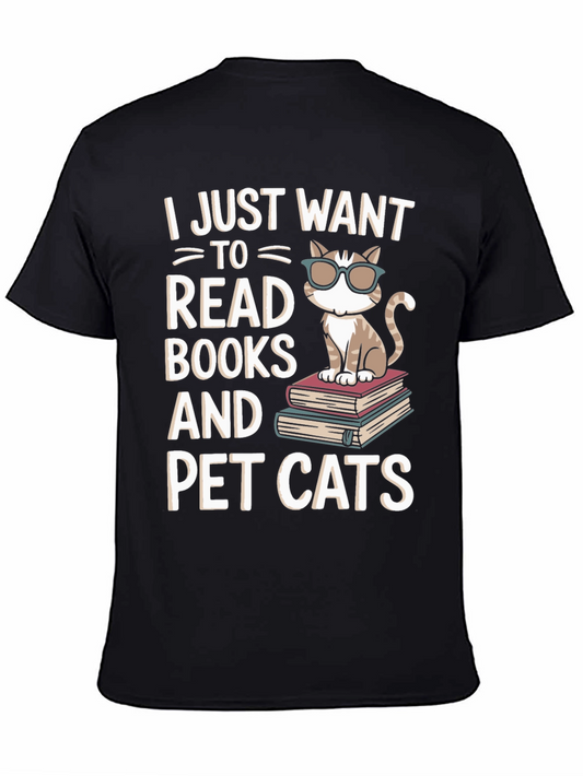 Read Books and Pet Cats Graphic Tee