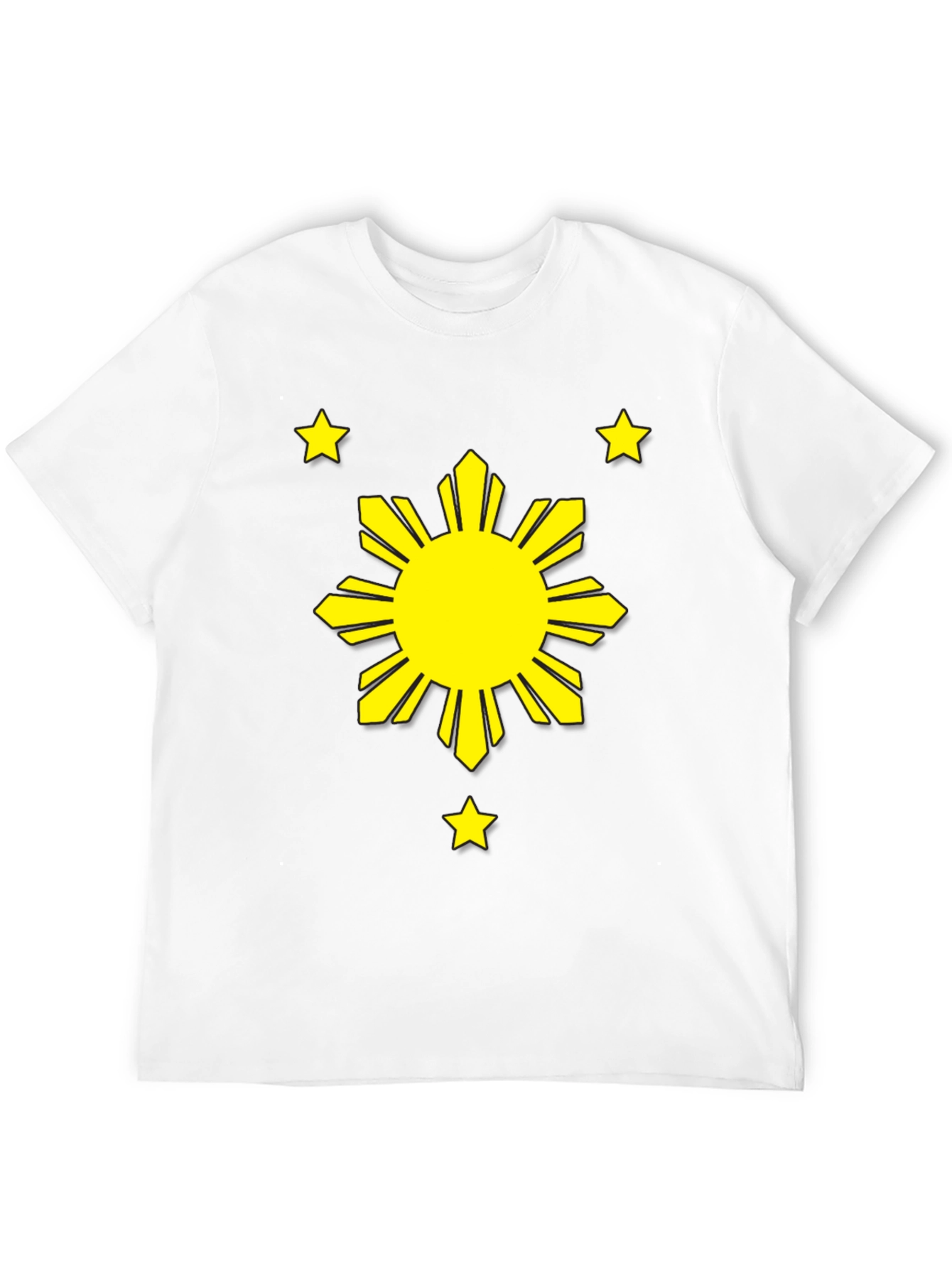 Philippines Flag Sun & Stars Black T-Shirt