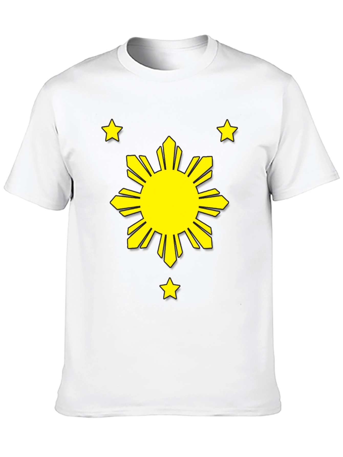 Philippines Flag Sun & Stars Black T-Shirt