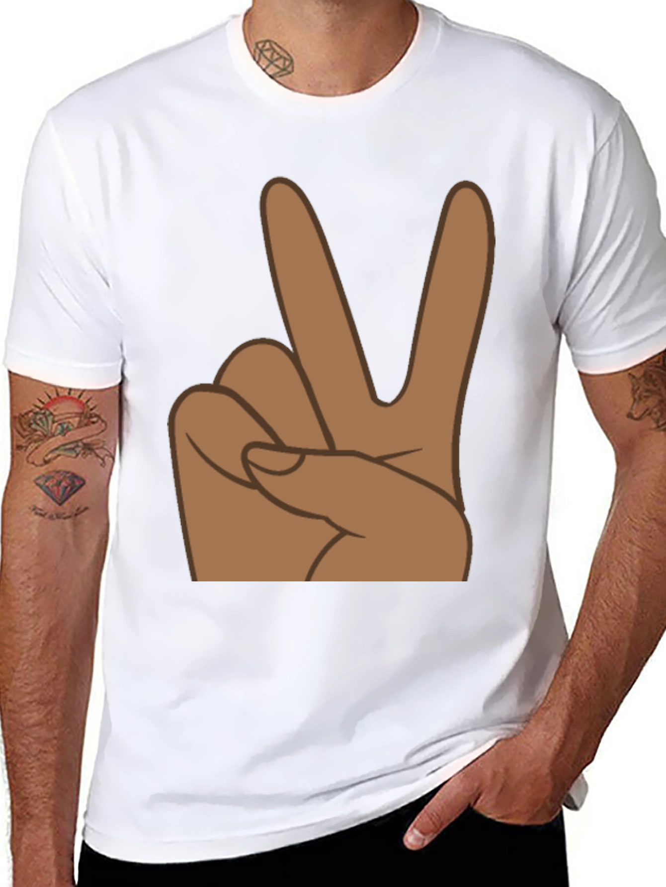Peace Sign Graphic Tee - Black