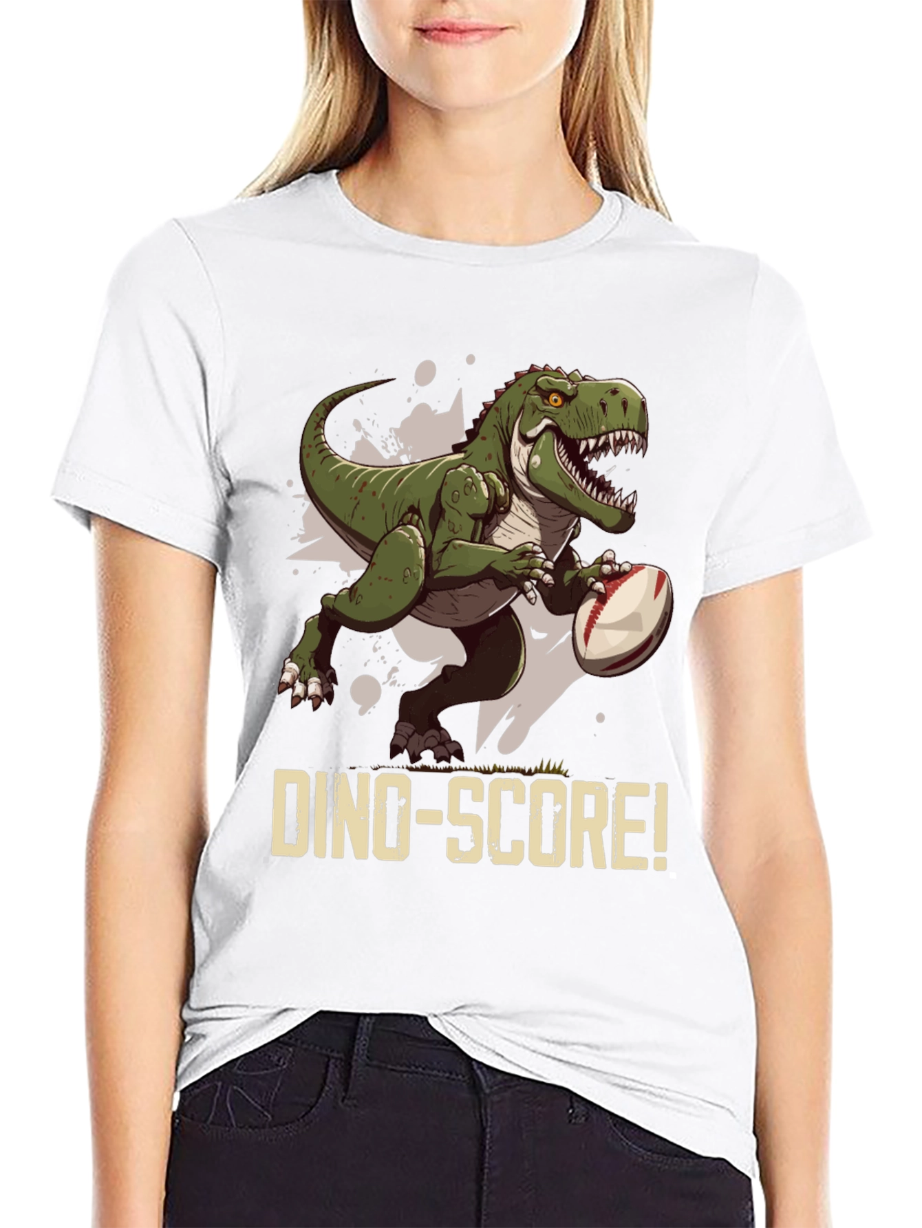 Dino-Score! T-Rex Rugby T-Shirt