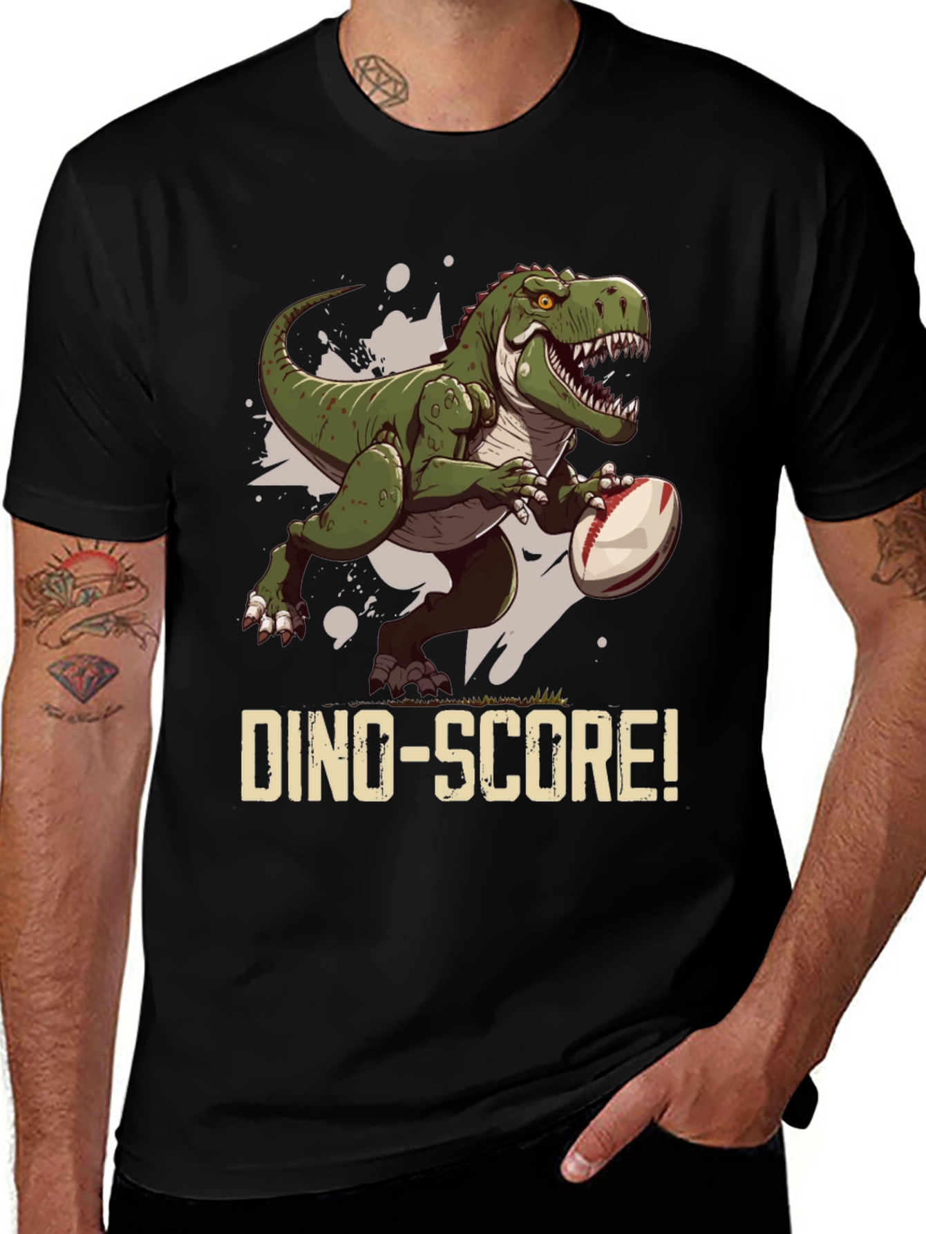 Dino-Score! T-Rex Rugby T-Shirt
