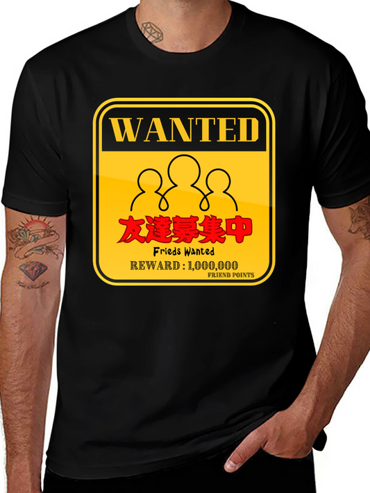 Wanted Friends Black T-Shirt