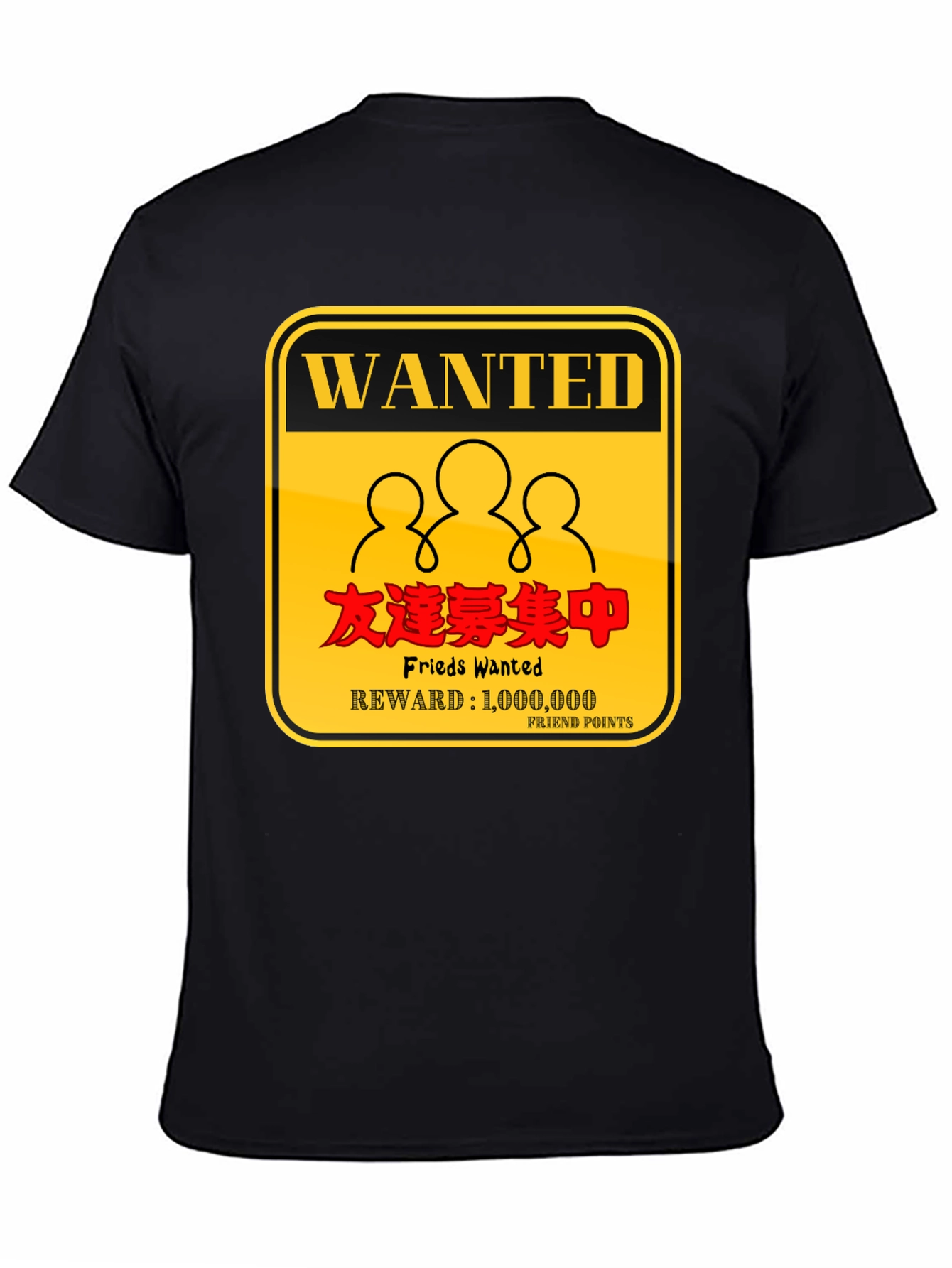 Wanted Friends Black T-Shirt
