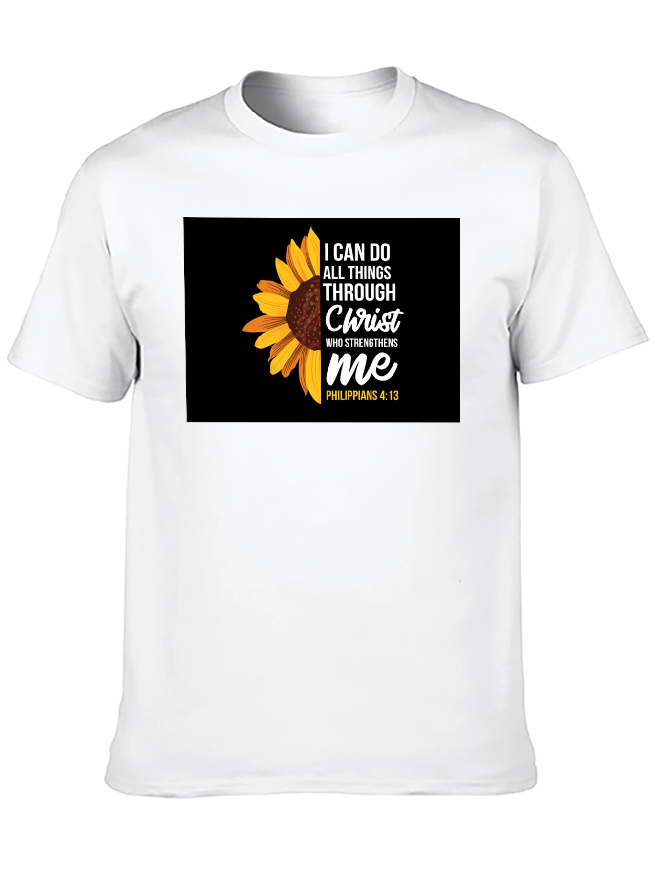 Sunflower Christian Verse Black T-Shirt