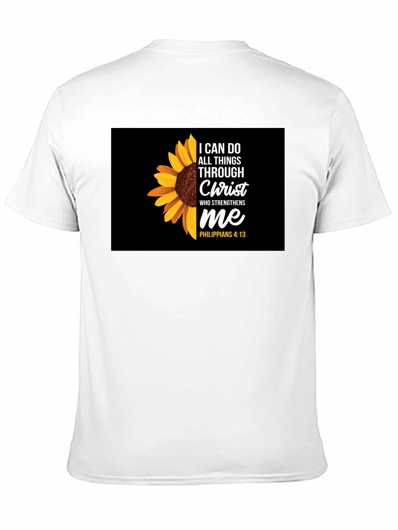 Sunflower Christian Verse Black T-Shirt