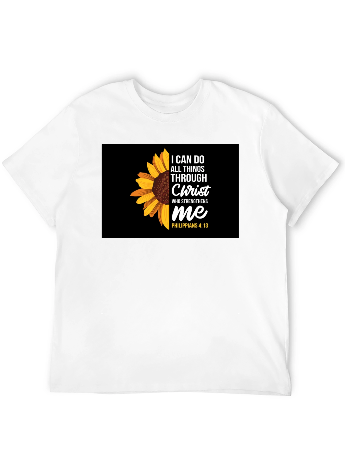 Sunflower Christian Verse Black T-Shirt