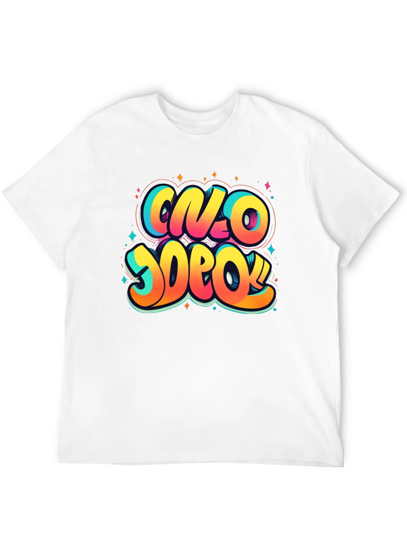 Vibrant Graphic Print Crew Neck T-Shirt