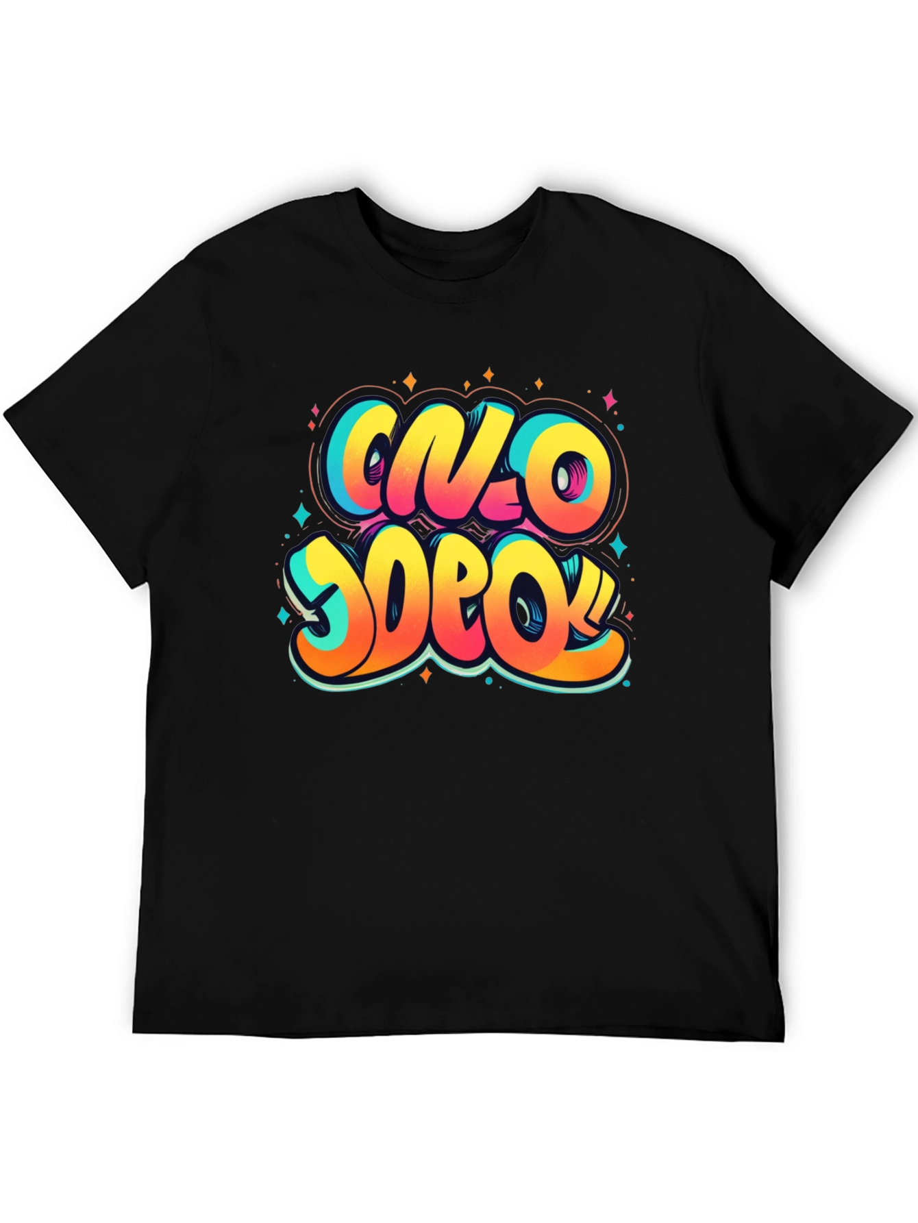 Vibrant Graphic Print Crew Neck T-Shirt
