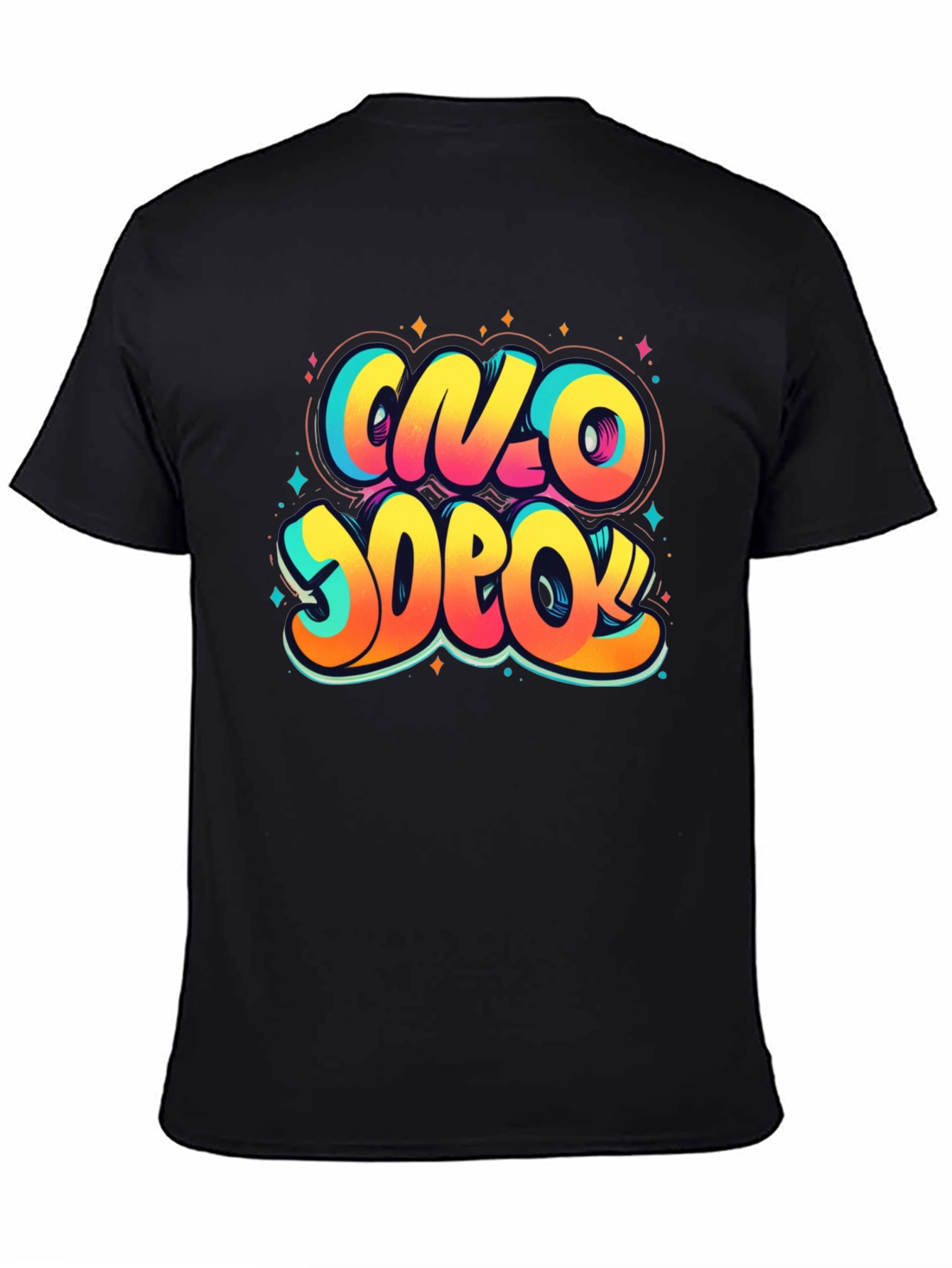 Vibrant Graphic Print Crew Neck T-Shirt