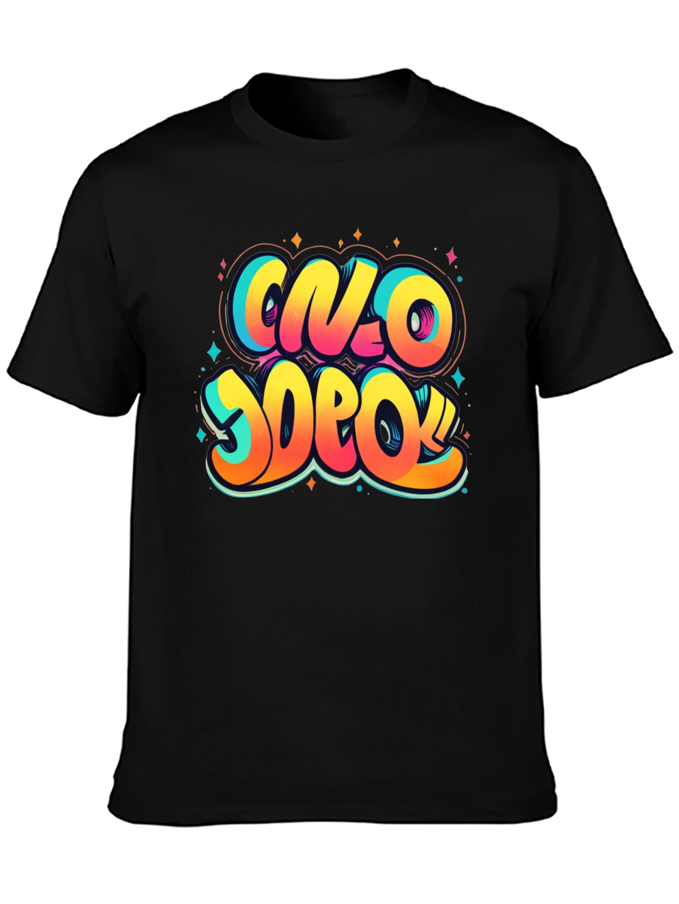 Vibrant Graphic Print Crew Neck T-Shirt