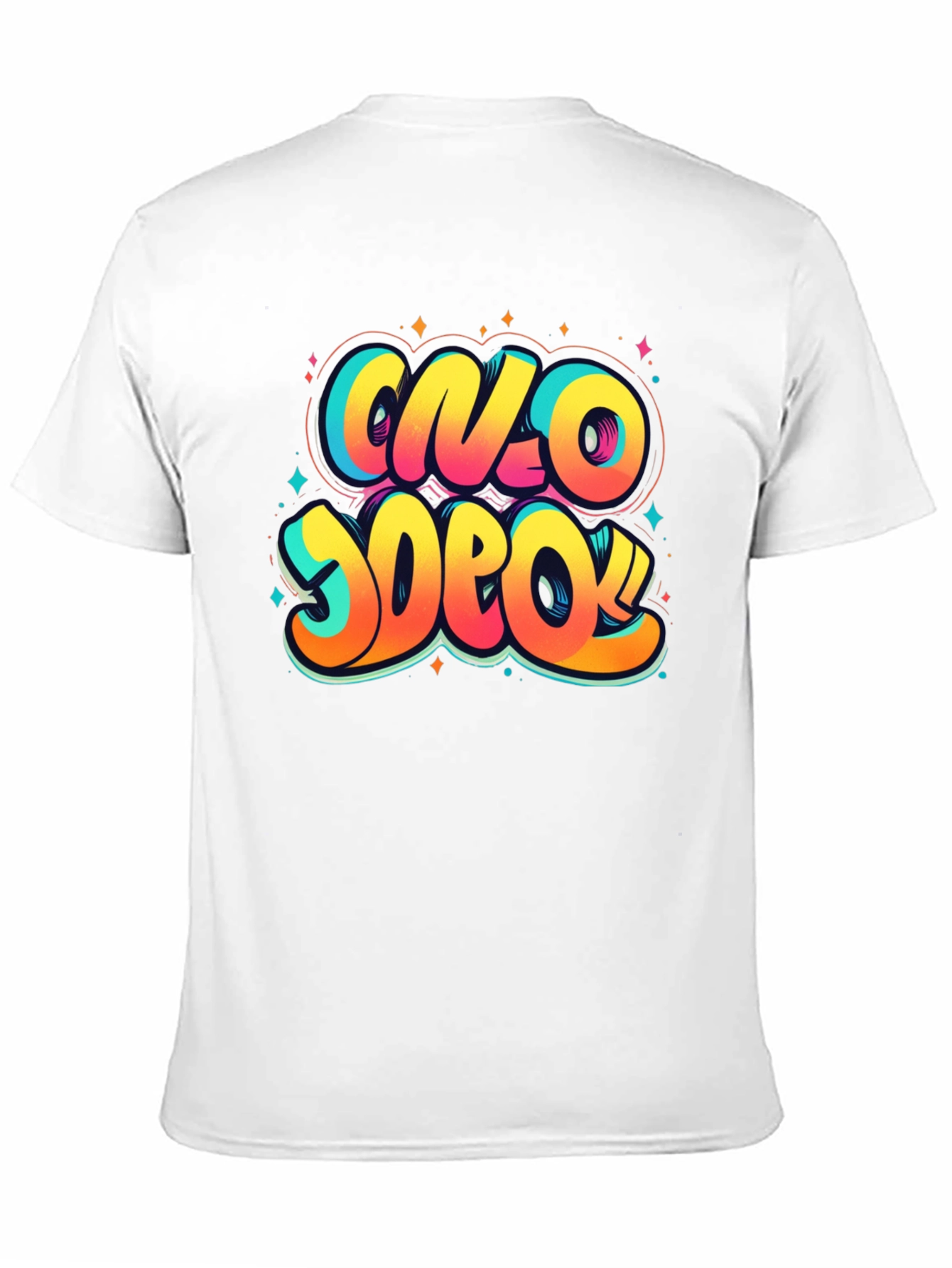 Vibrant Graphic Print Crew Neck T-Shirt