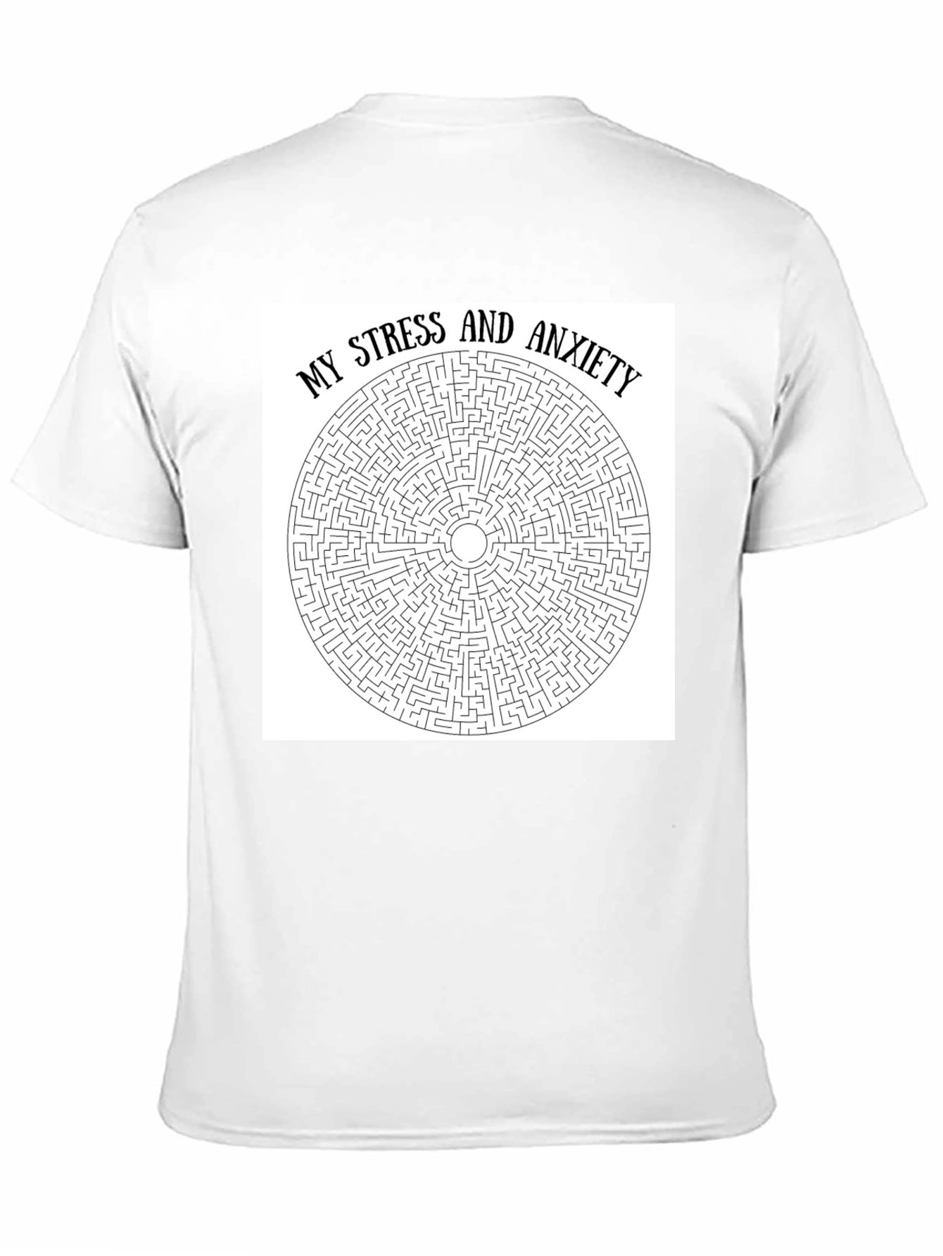 Stress and Anxiety Maze Graphic Tee - Black Cotton