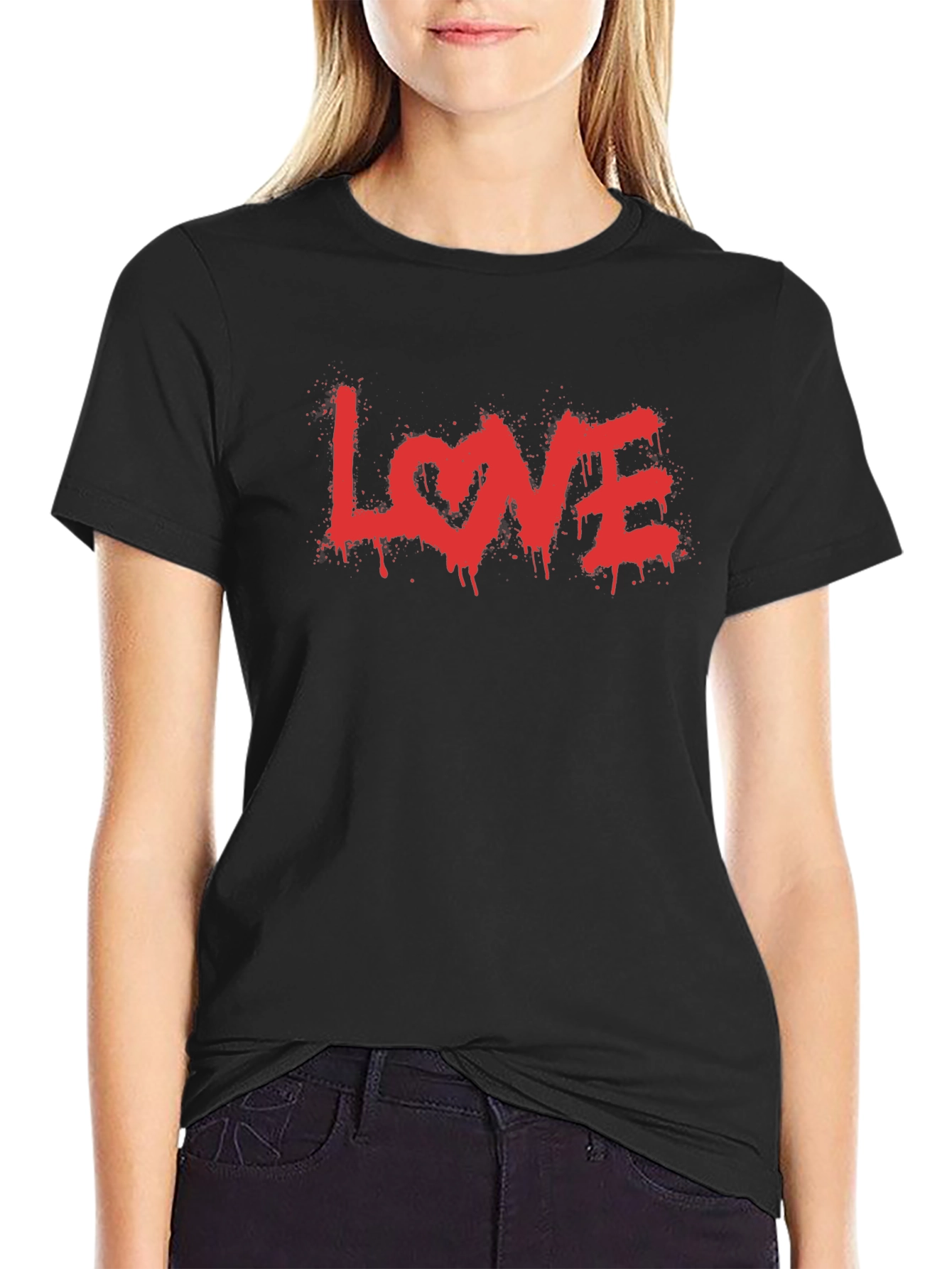 LOVE Graphic Tee - Valentines Day Black T-Shirt